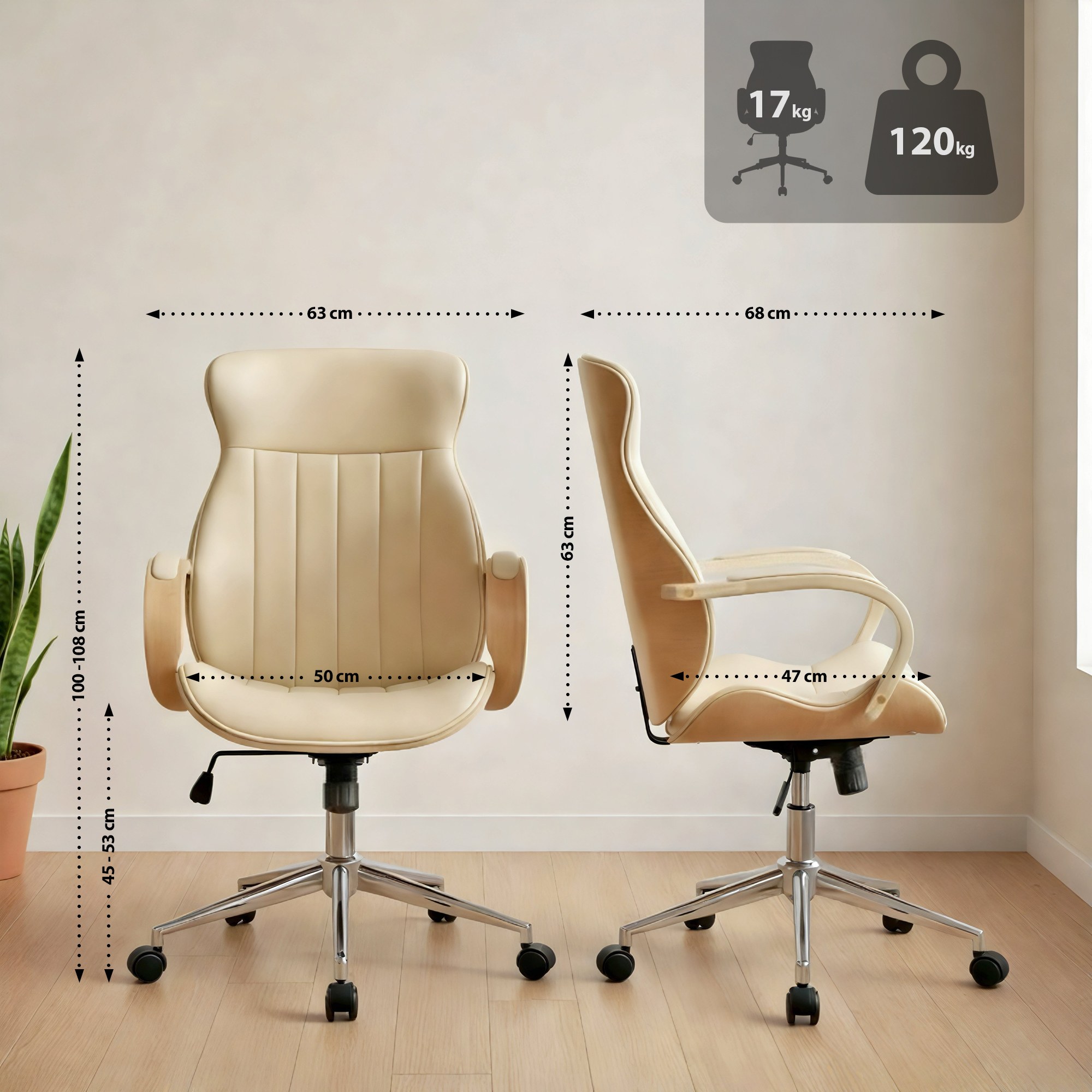 Fauteuil de bureau Melilla en similicuir