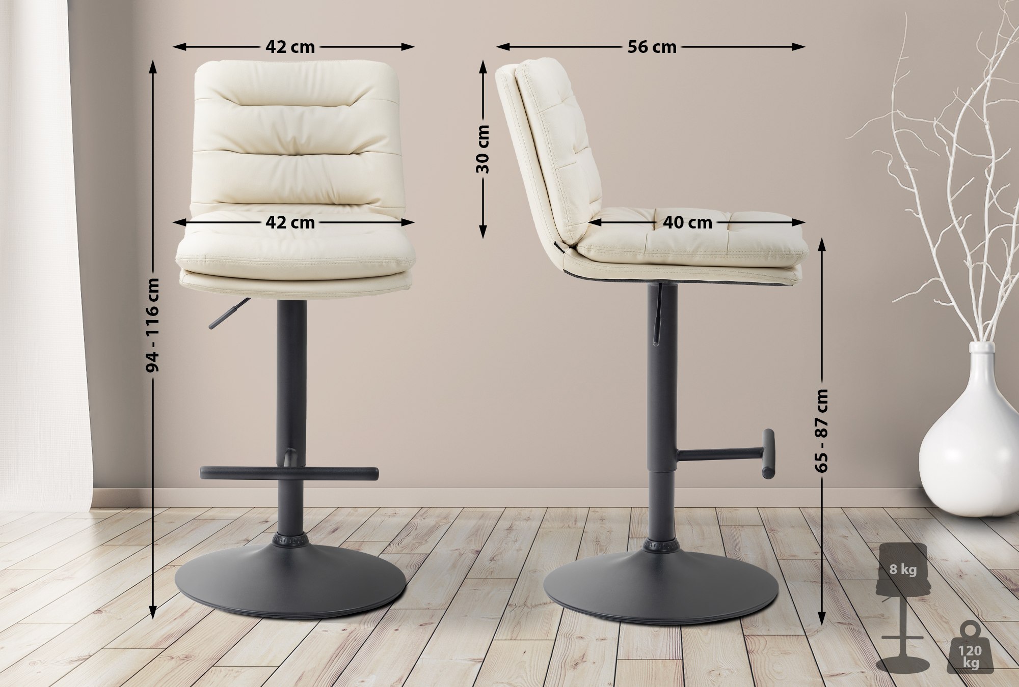 Tabouret de bar Damar similicuir