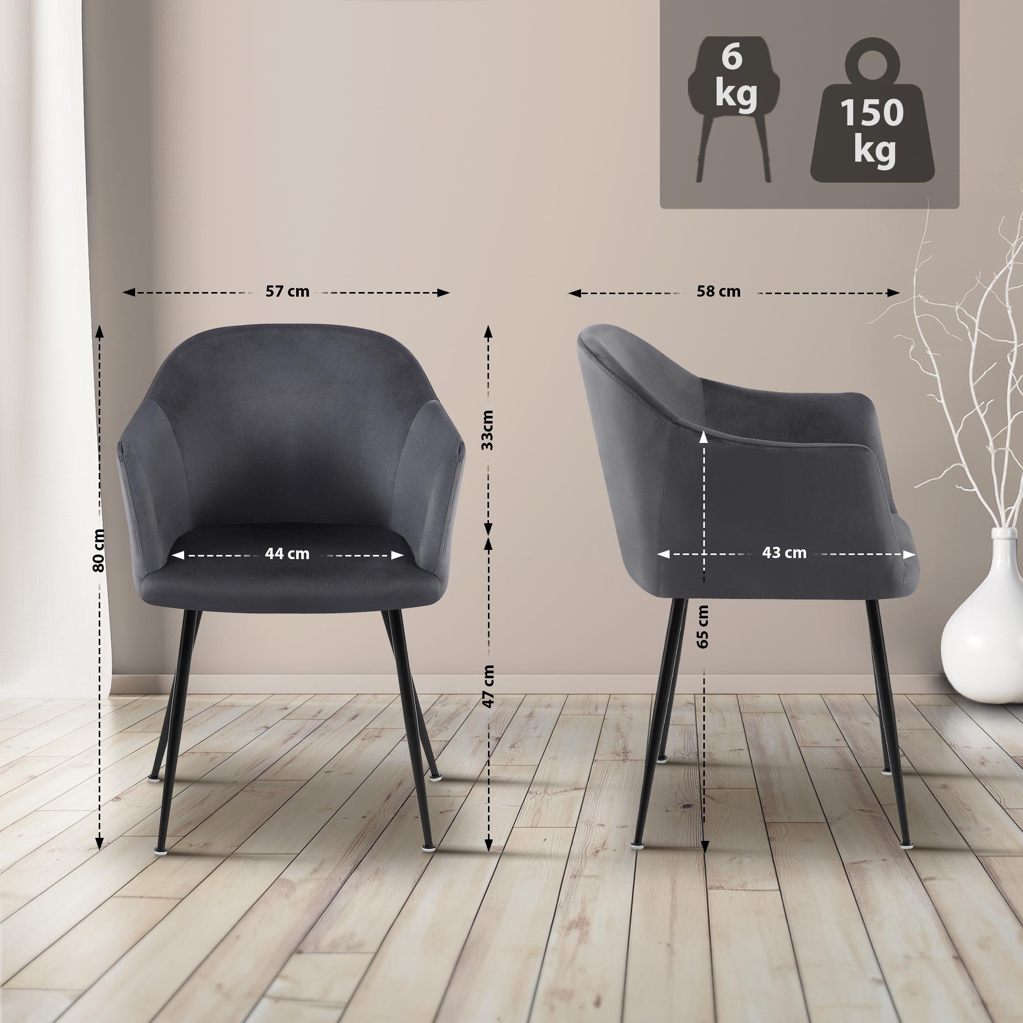 Chaise de salle à manger Jaysie velours