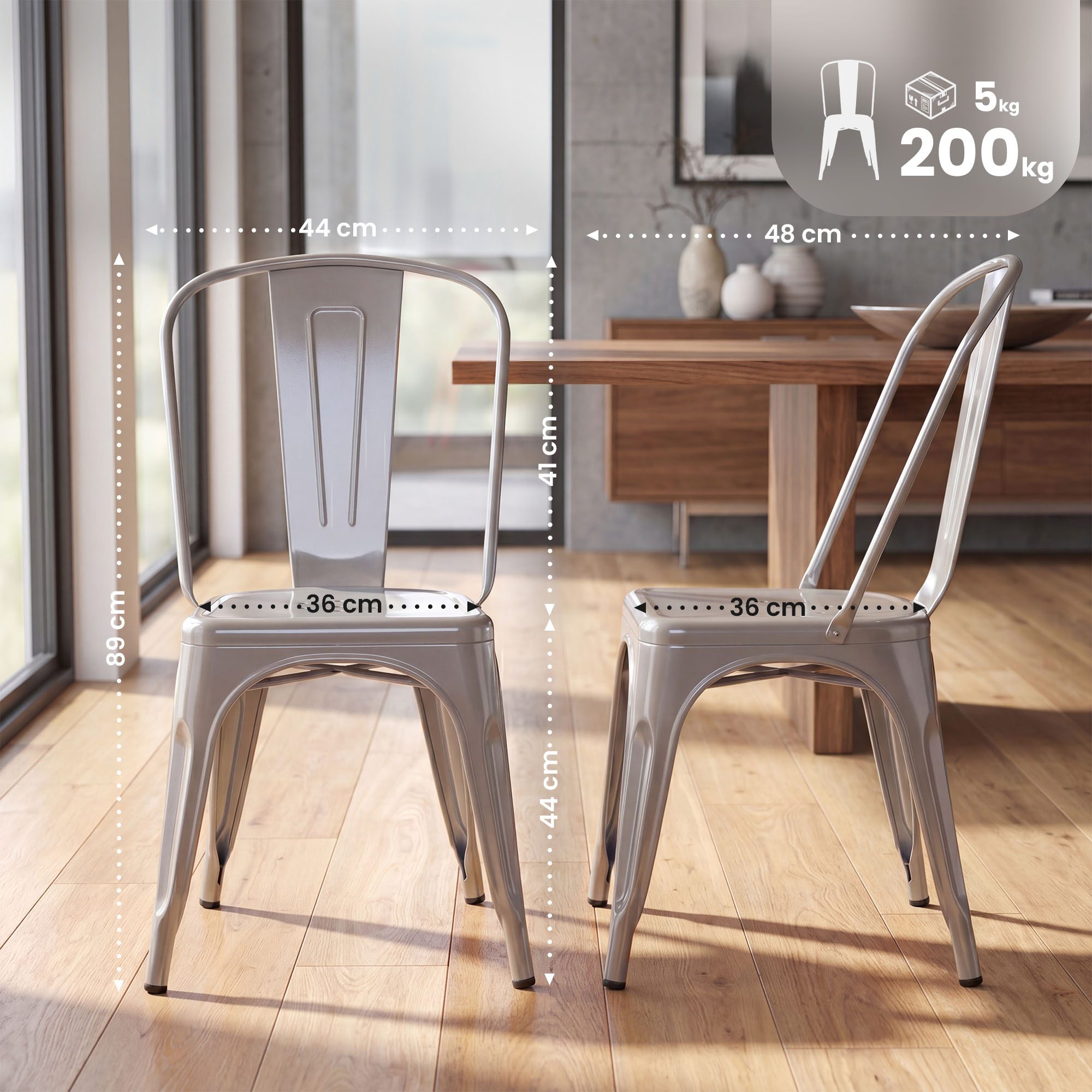 Chaise empilable en metal Benedikt