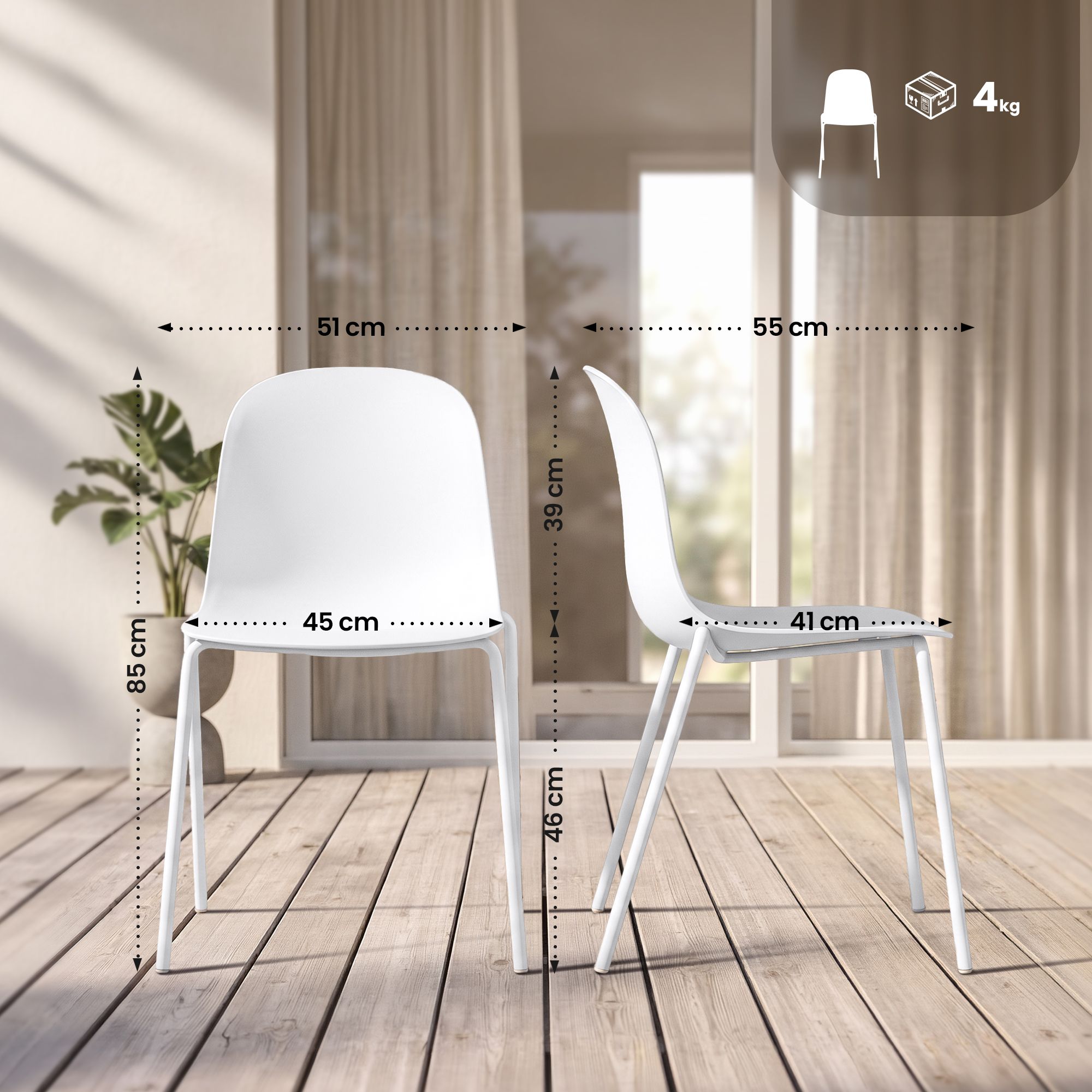Lot de 2 chaises de jardin Hardin