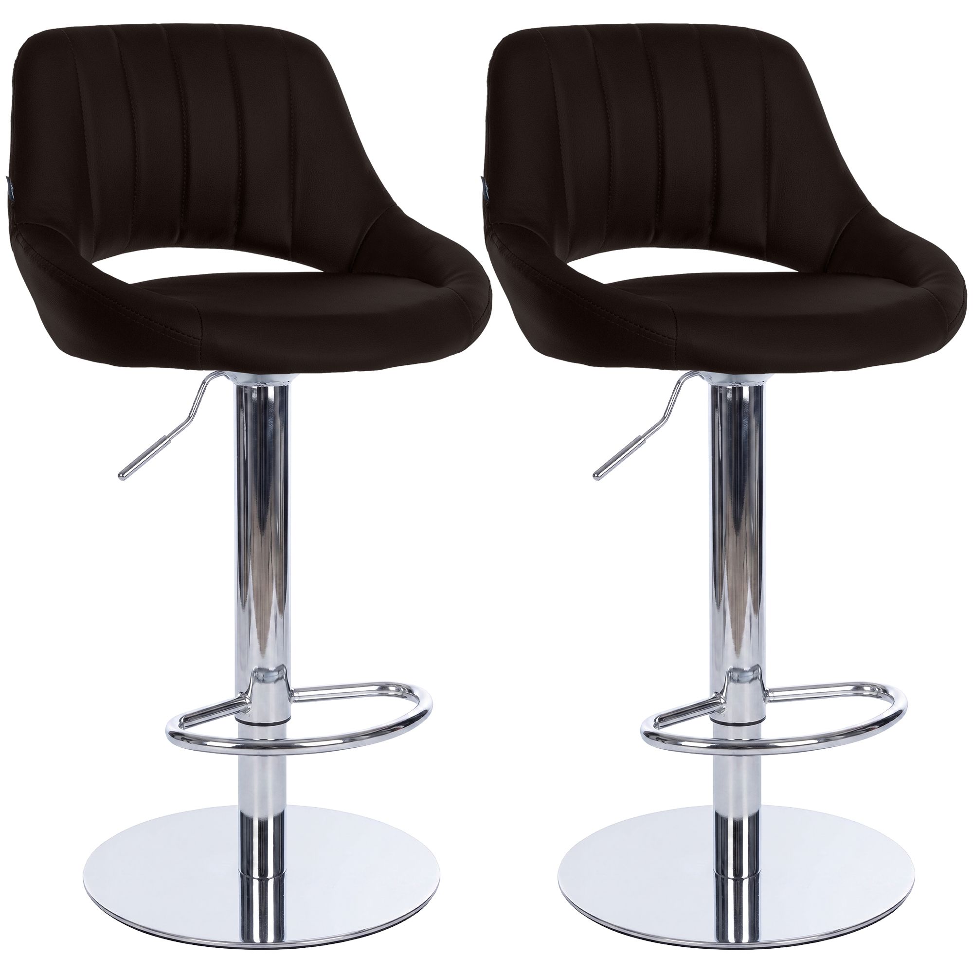 Lot de 2 tabourets de bar Milet chromés avec socles extra lourds