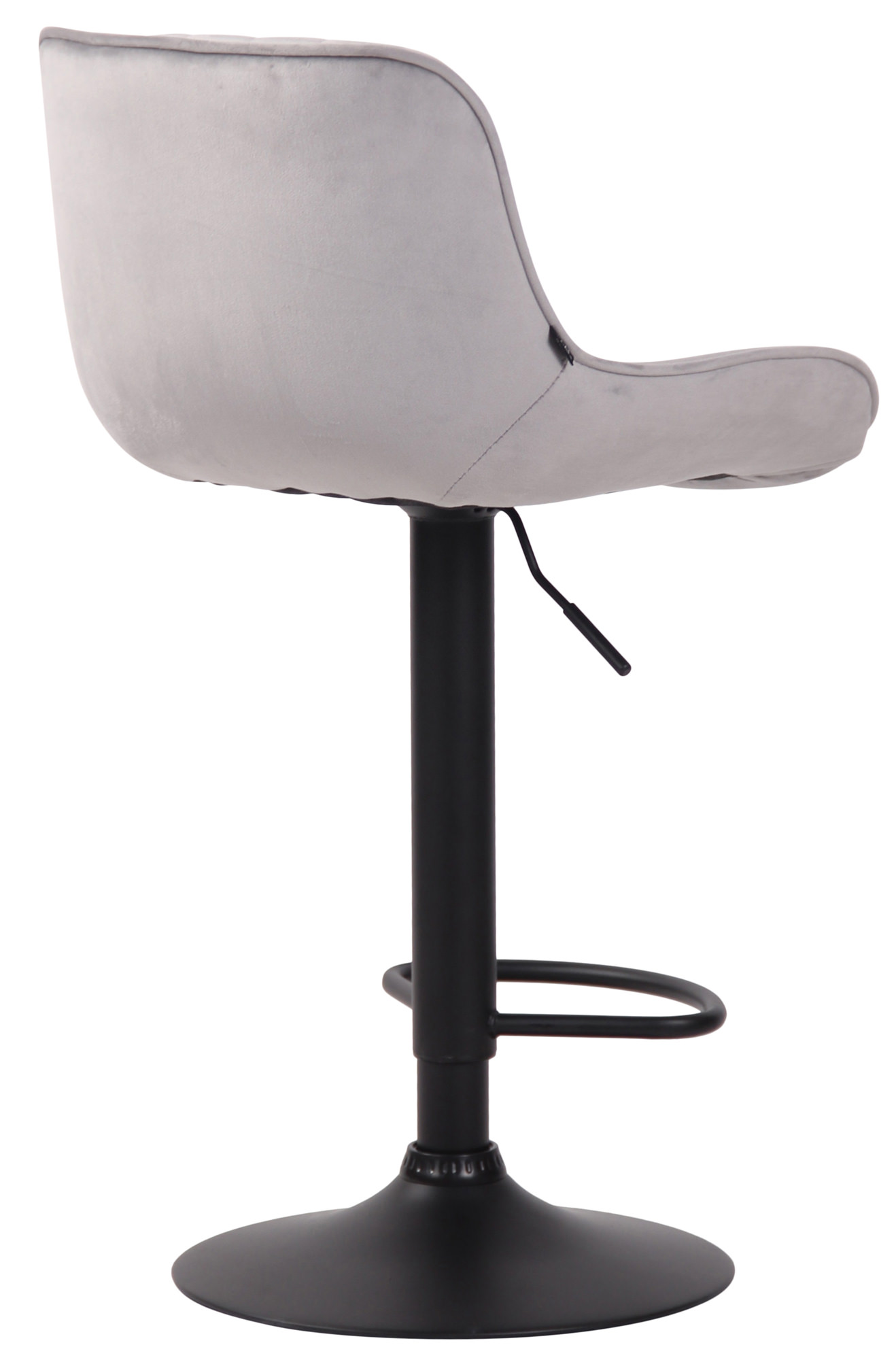 Tabouret de bar Lentini en Velours avec Piètement trompette en Métal