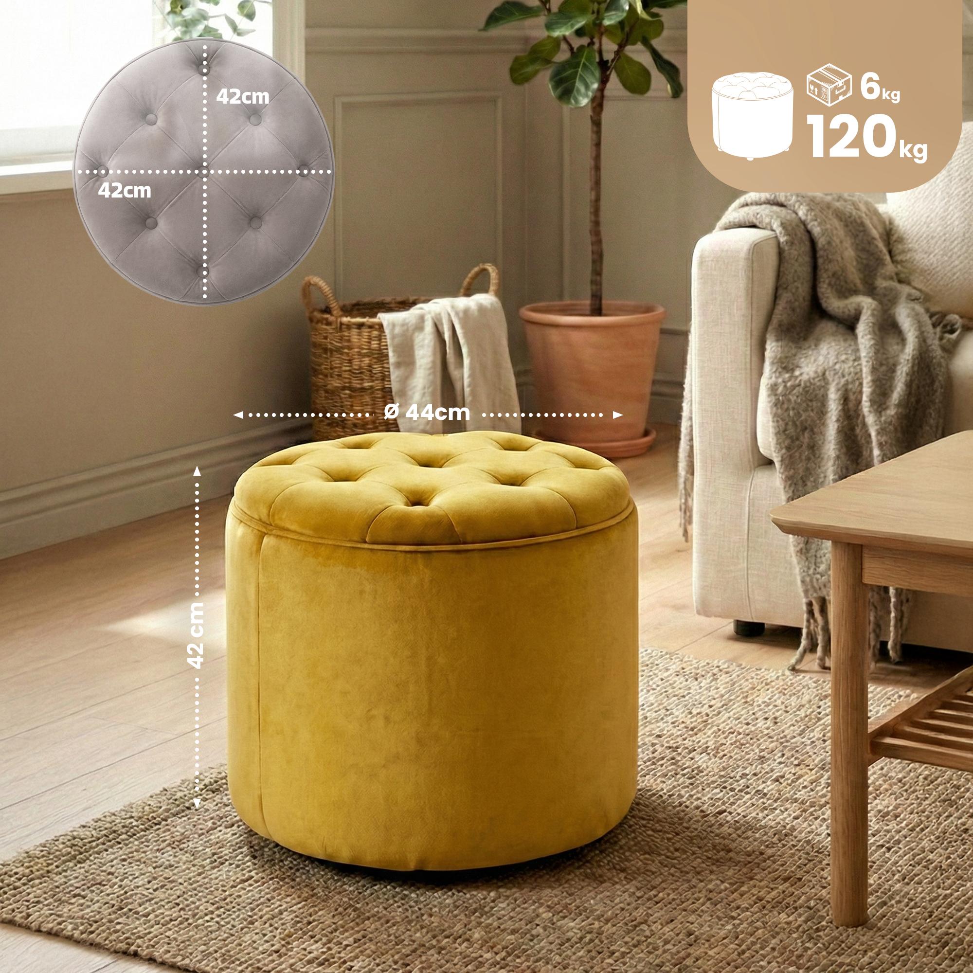 Tabouret Pantin en velours