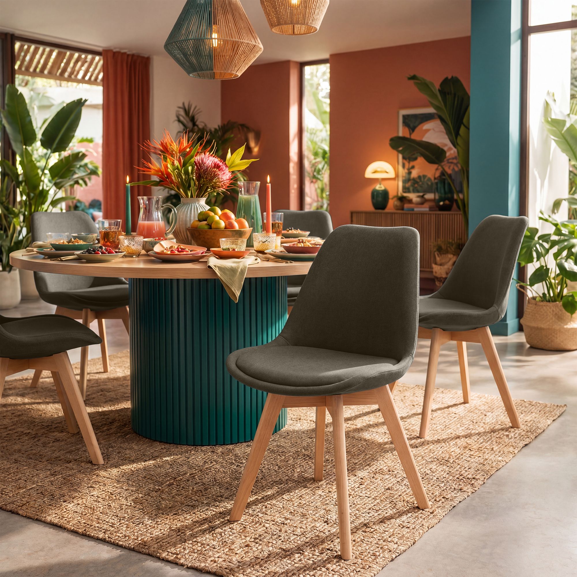 Lot de 4 chaises de salle a manger Linares