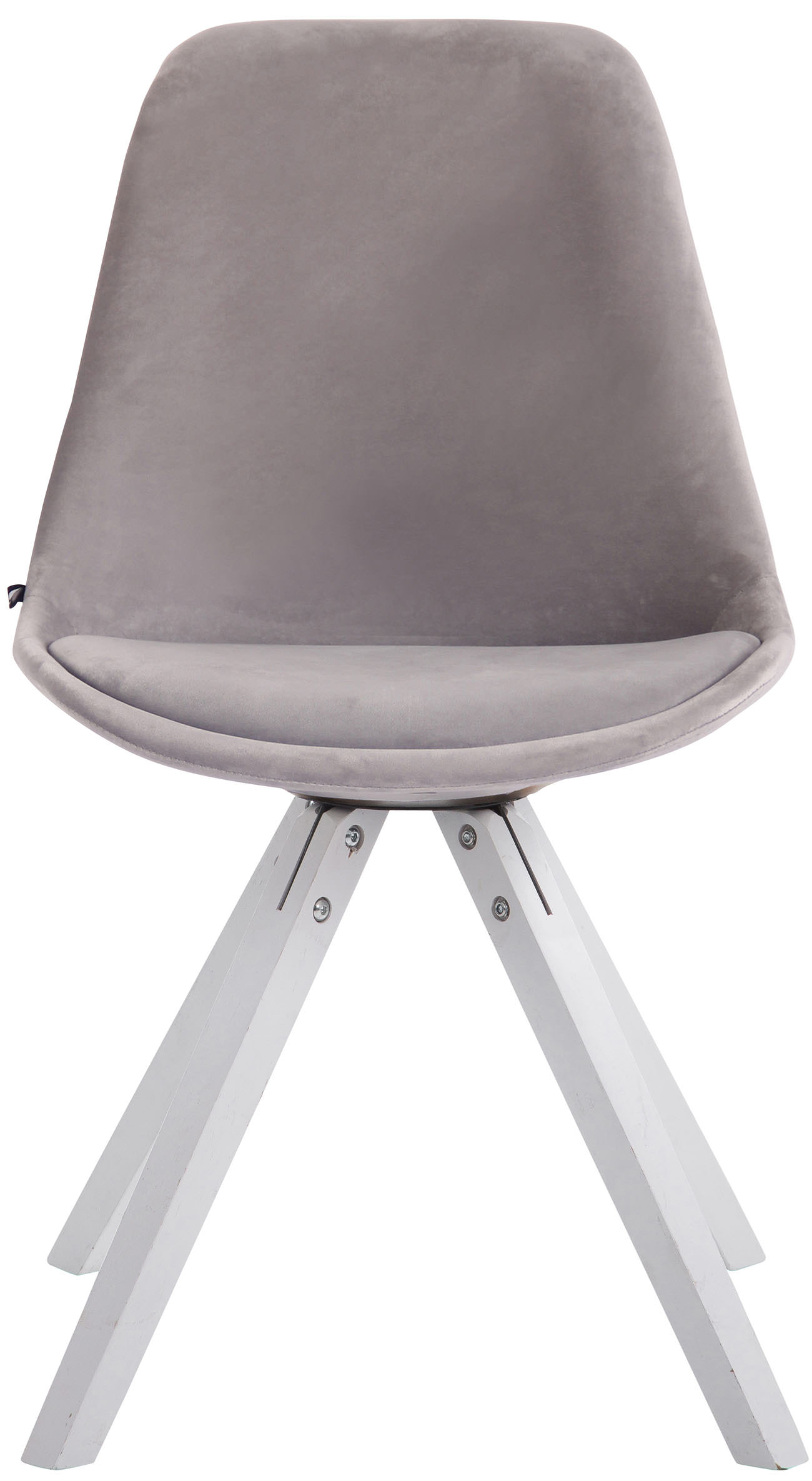 Lot de 4 Chaises de salle à manger Toulouse Velours Pieds carrés bois