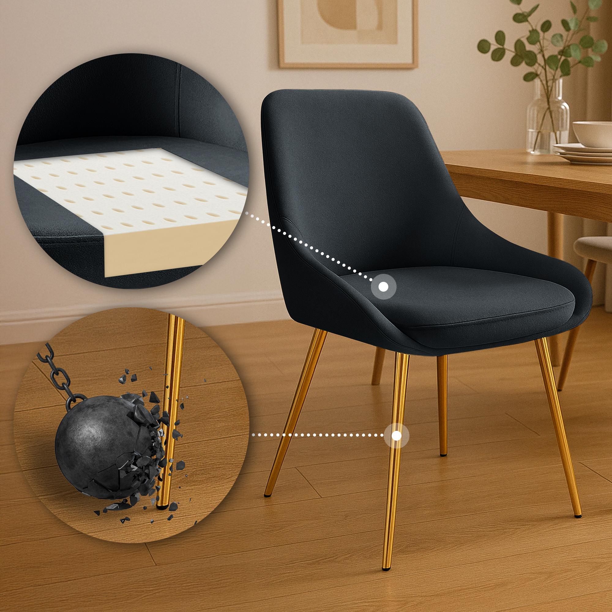 Chaise de salle à manger Elmira velours