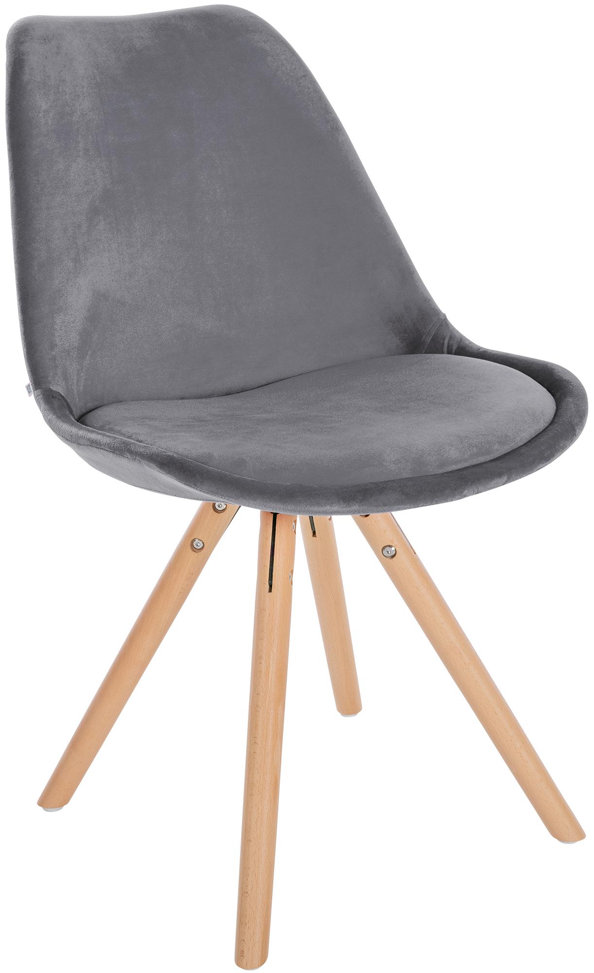 Lot de 4 chaises de salle à manger Sofia en velours Pieds en bois