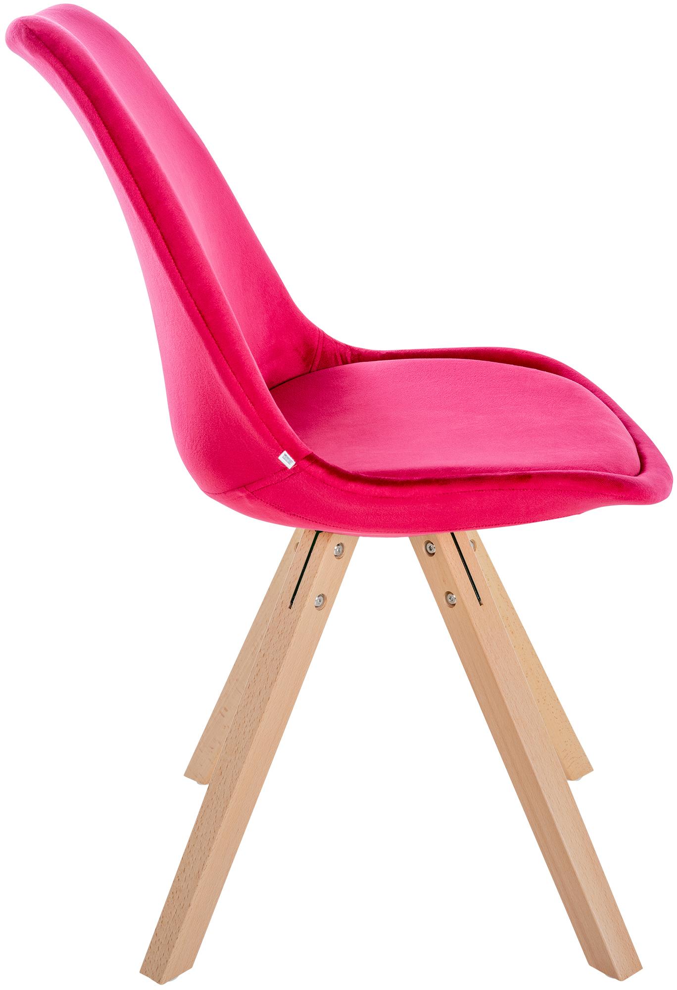Lot de 4 chaises de salle à manger Sofia en velours Pieds en bois