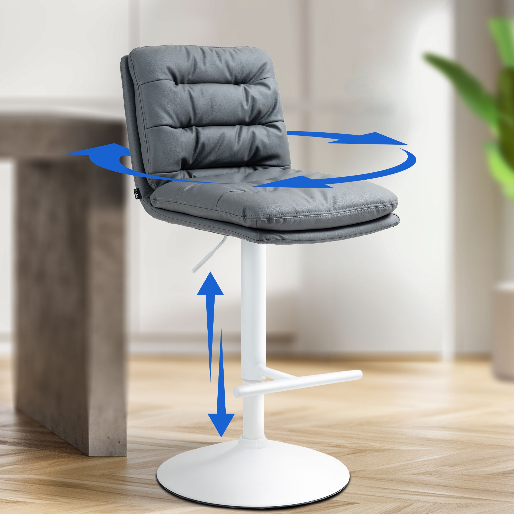 Lot de 2 tabourets de bar Damar en similicuir