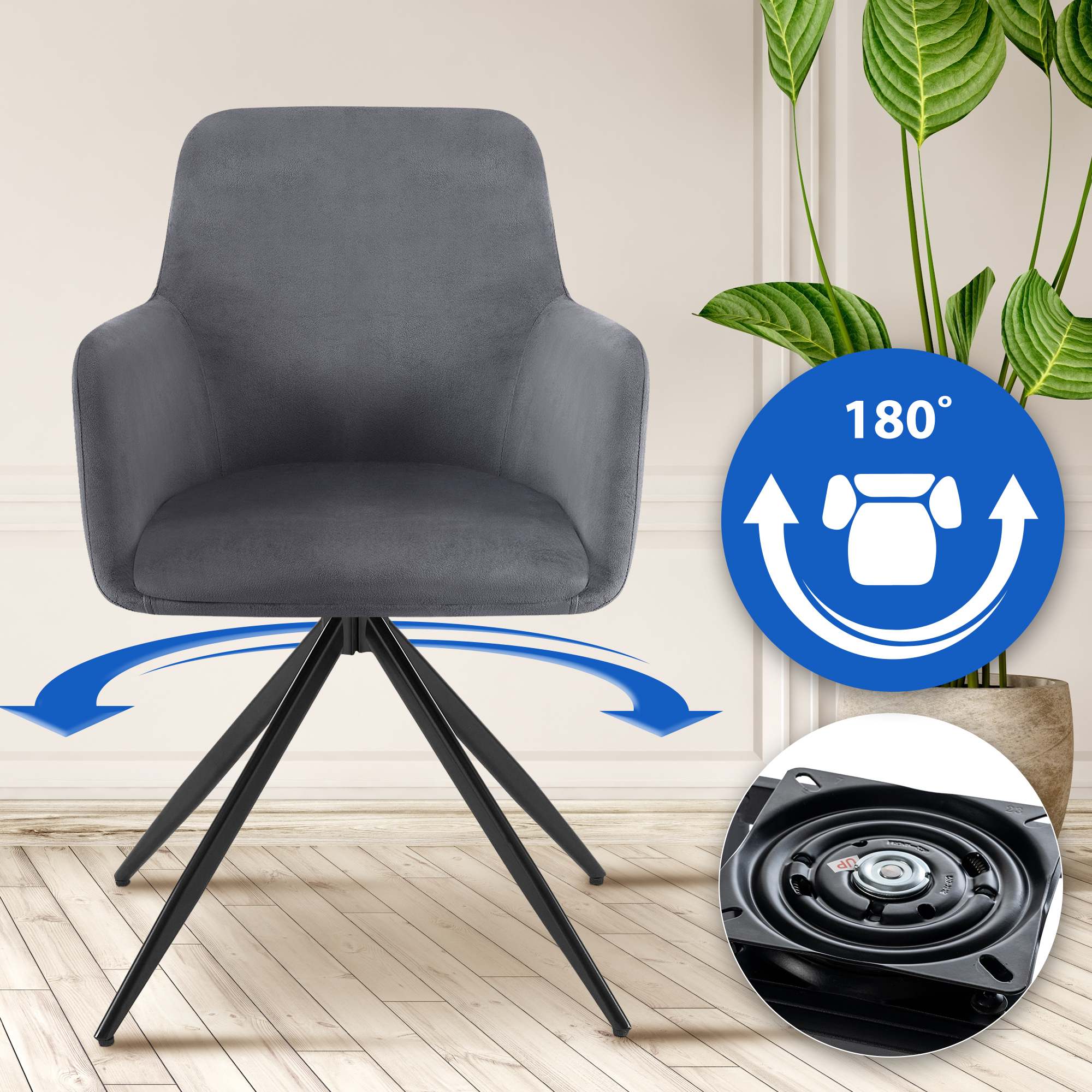 Chaise de salle à manger Olema velours
