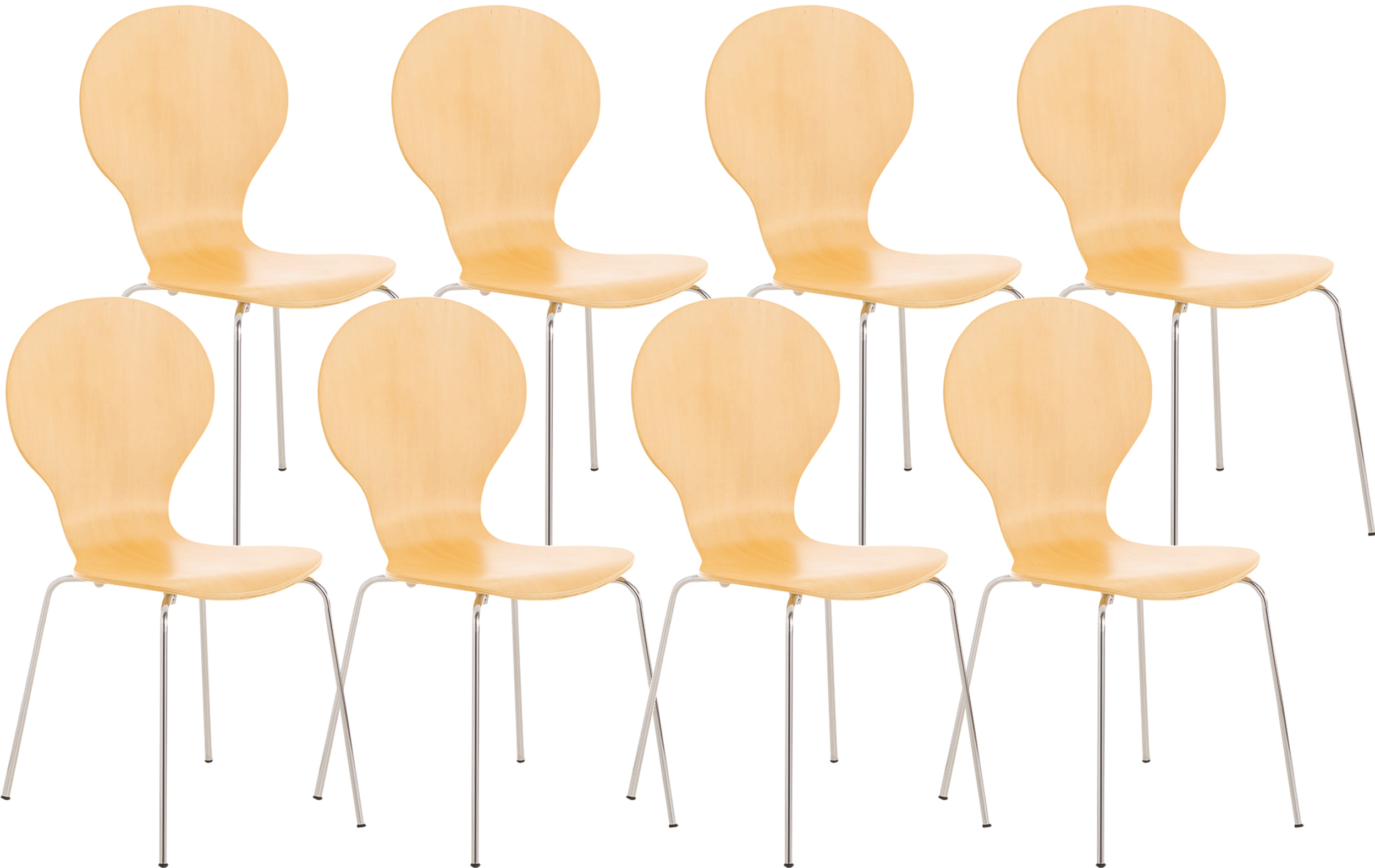 Lot de 8 chaises de visiteur Diego