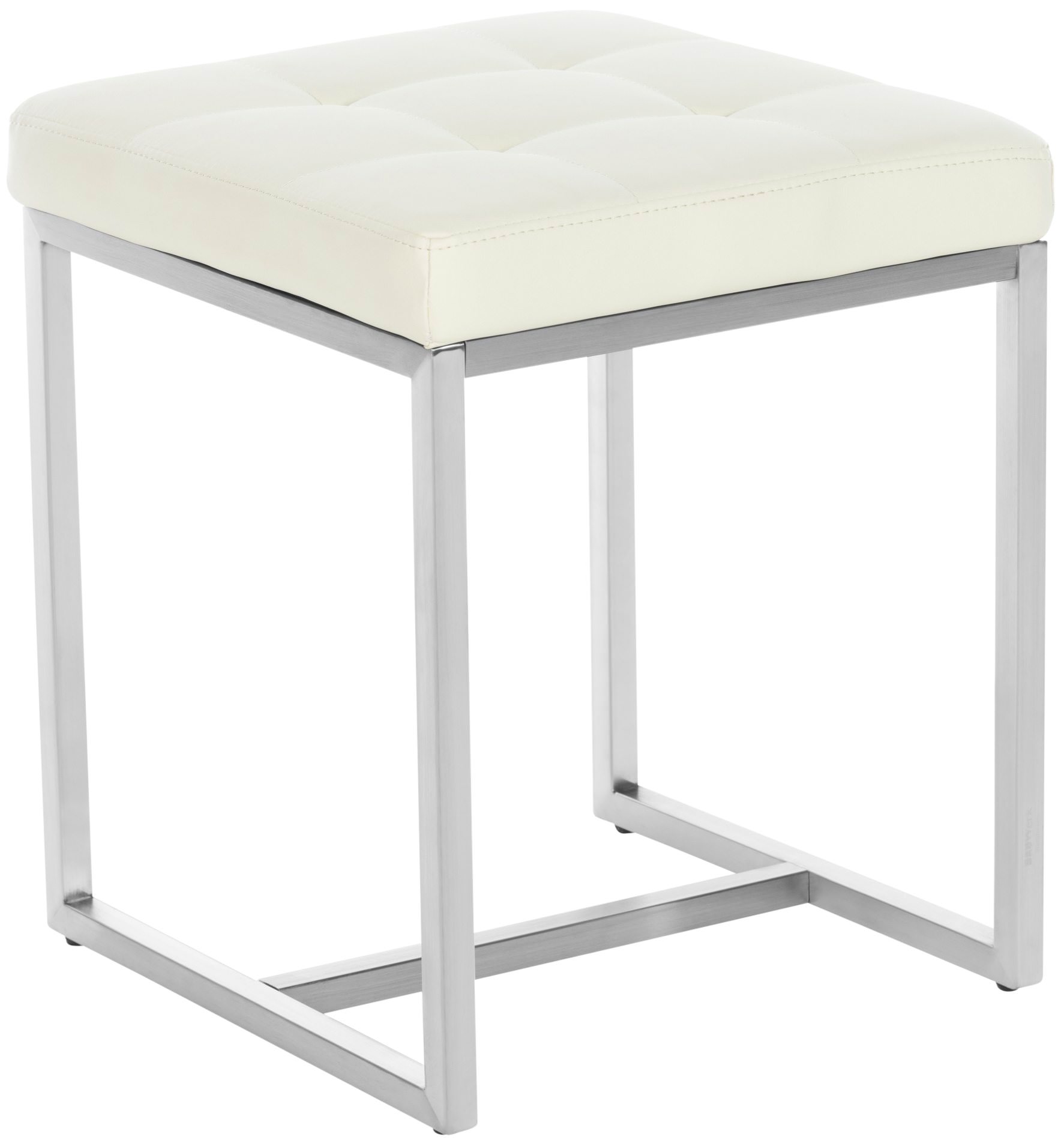 Lot de 2 tabourets bas Barci en similicuir
