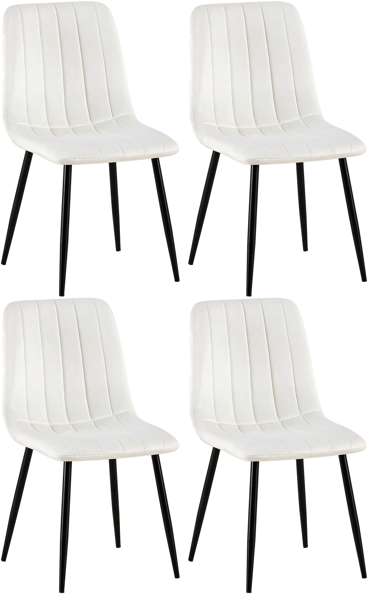 Lot de 4 Chaises de salle à manger Dijon avec Piètement en métal noir