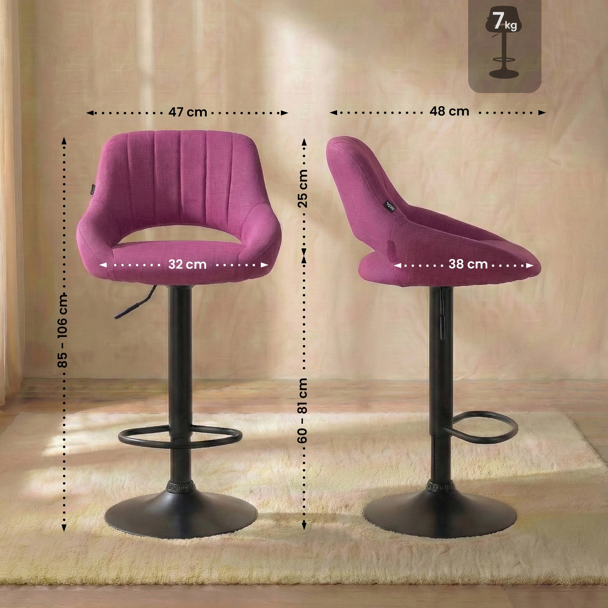 Tabouret de bar Milet en tissu