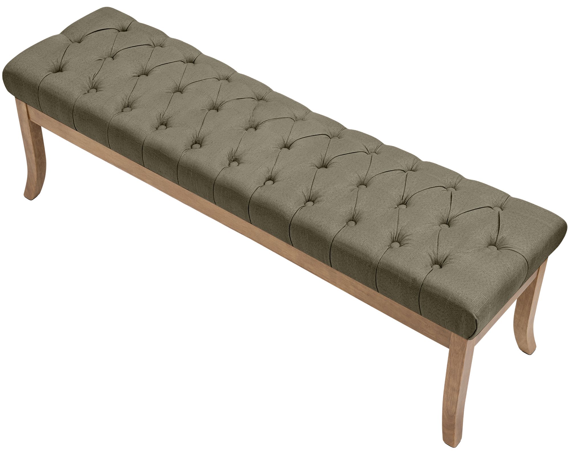 Banc Ramses tissu pieds antique clair