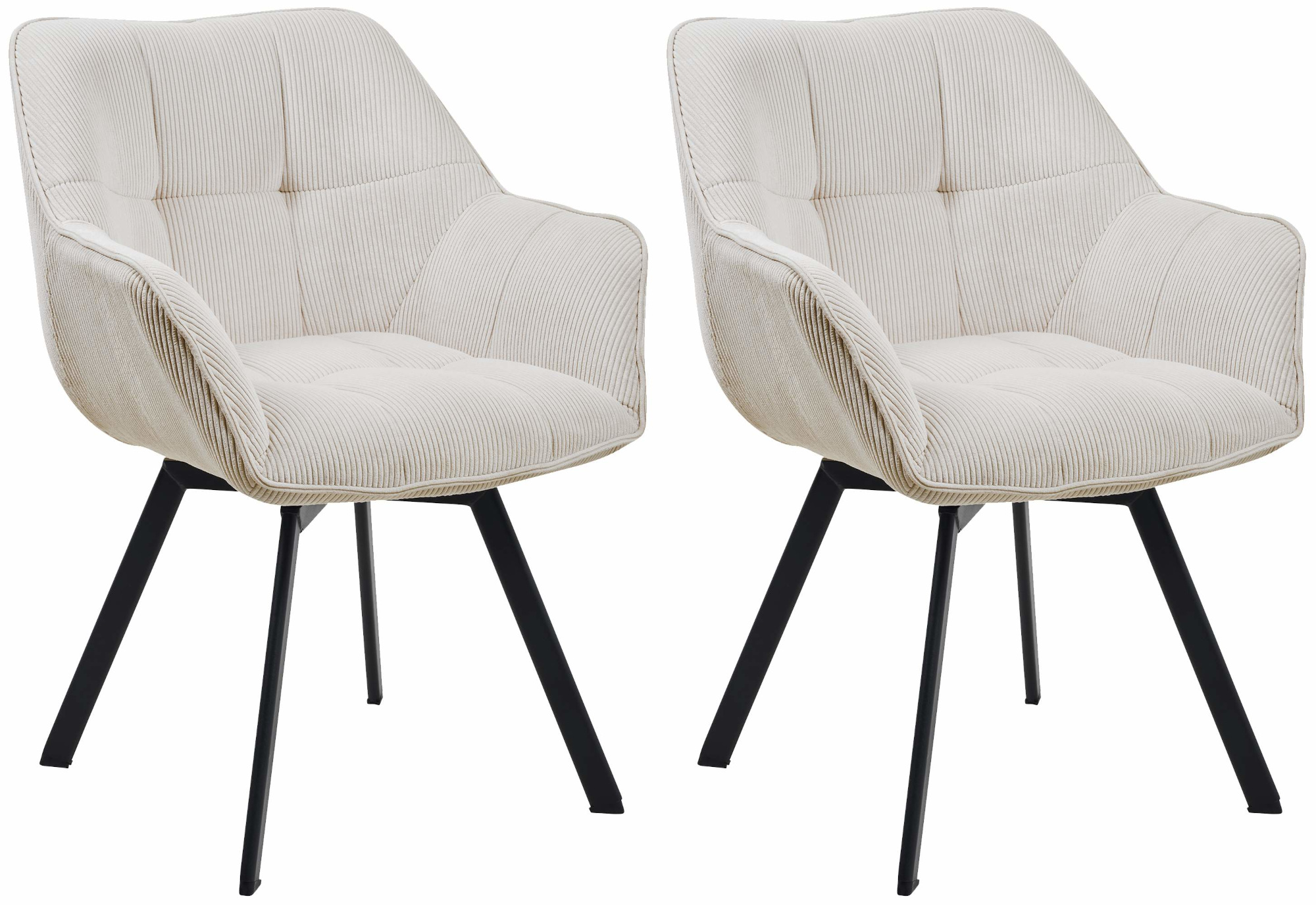 Lot de 2 chaises de salle à manger Jordi Cord