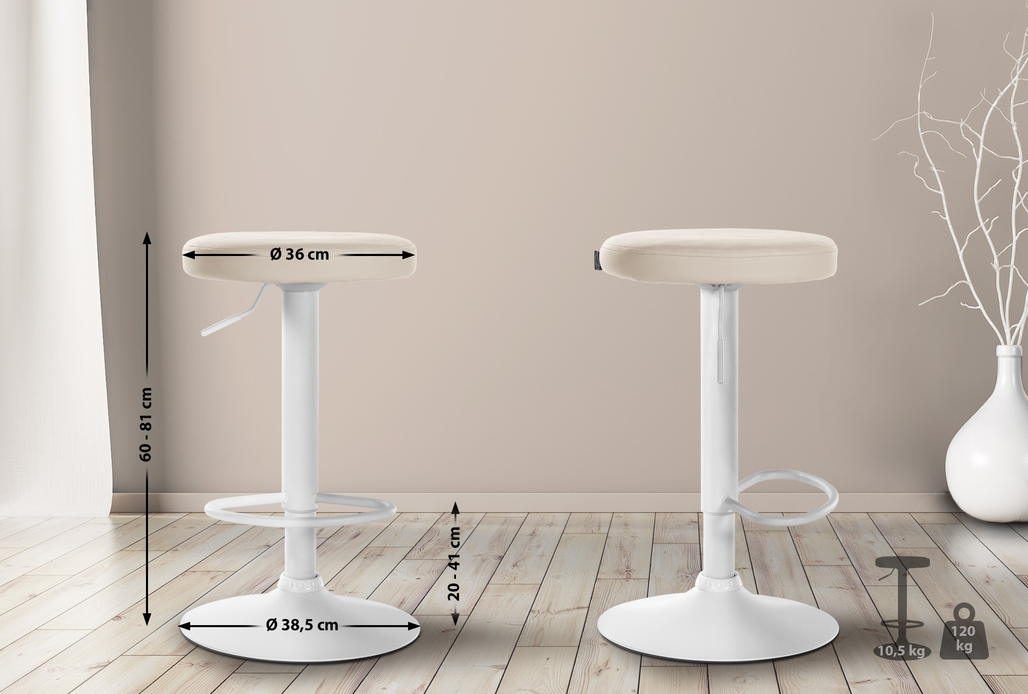Tabouret de bar Ponte revêtement similicuir