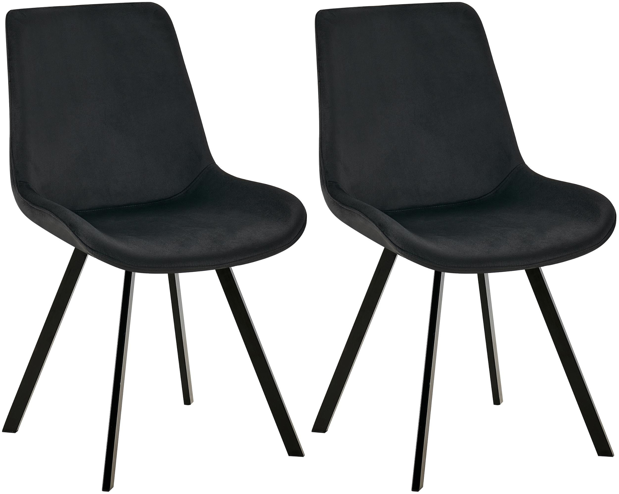 Lot de 2 chaises de salle à manger Lewes velours