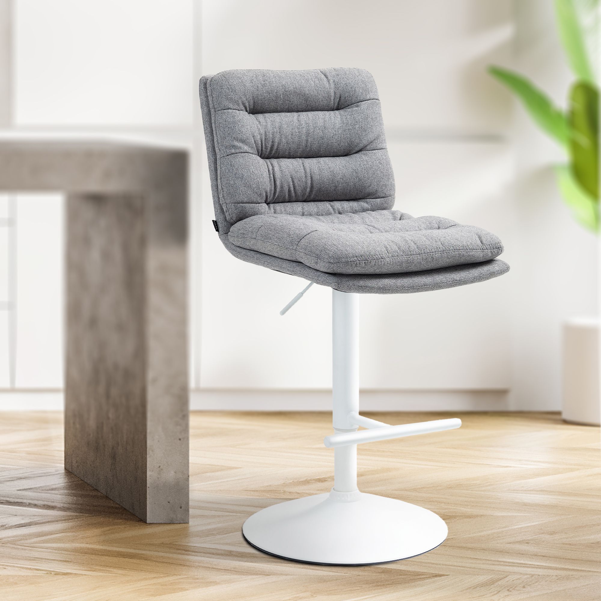 Lot de 2 tabourets de bar Damar tissu