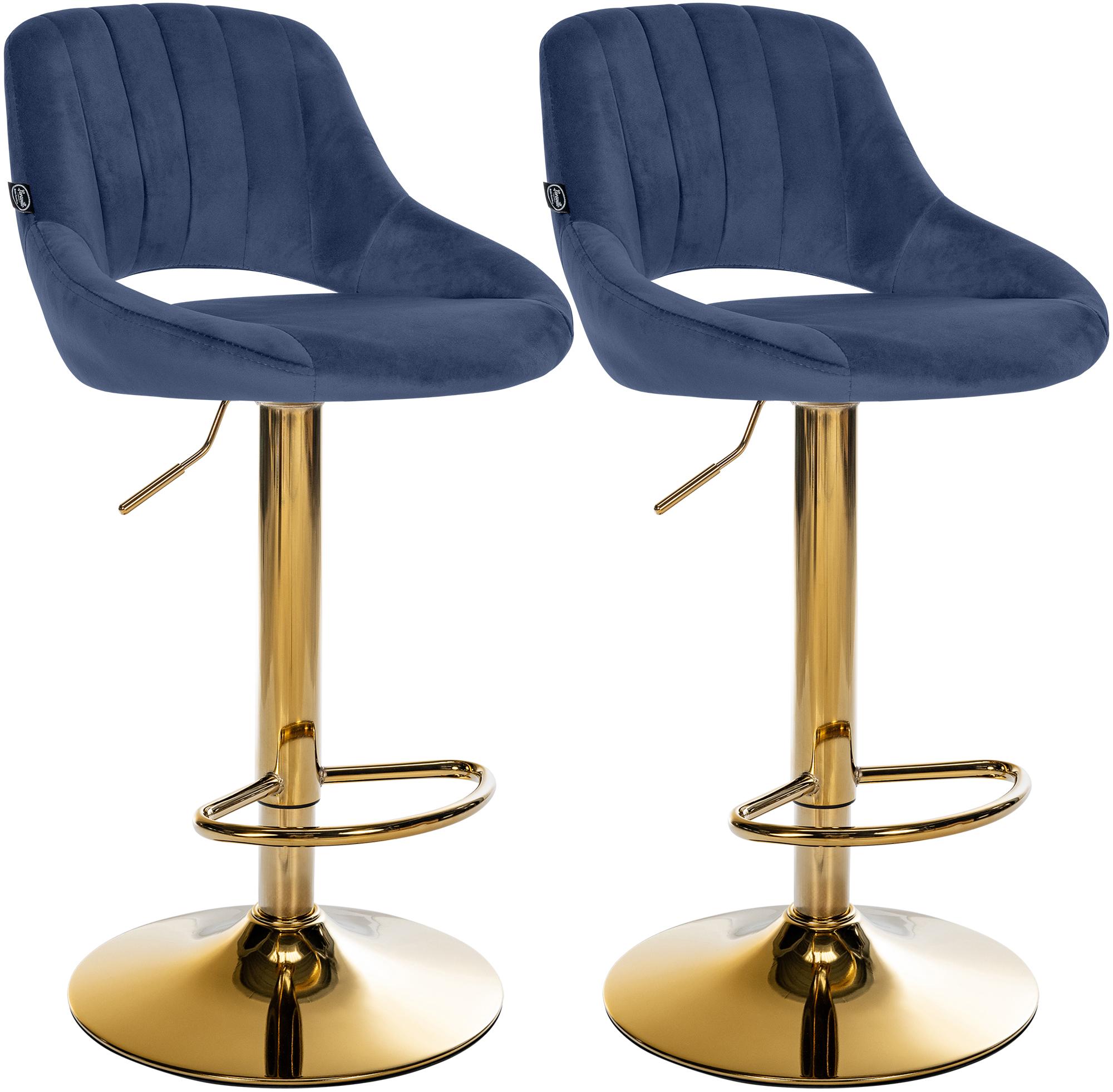 Lot de 2 tabourets de bar Milet en velours