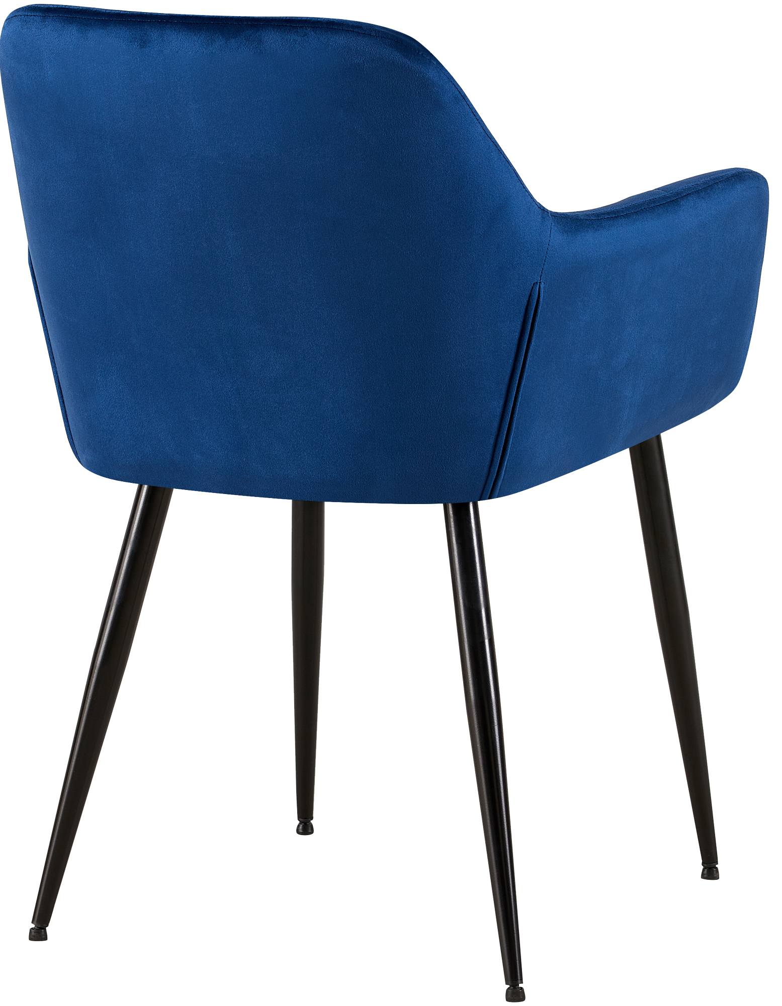 Chaise de salle à manger Emia en Velours avec Piètement en Métal noir