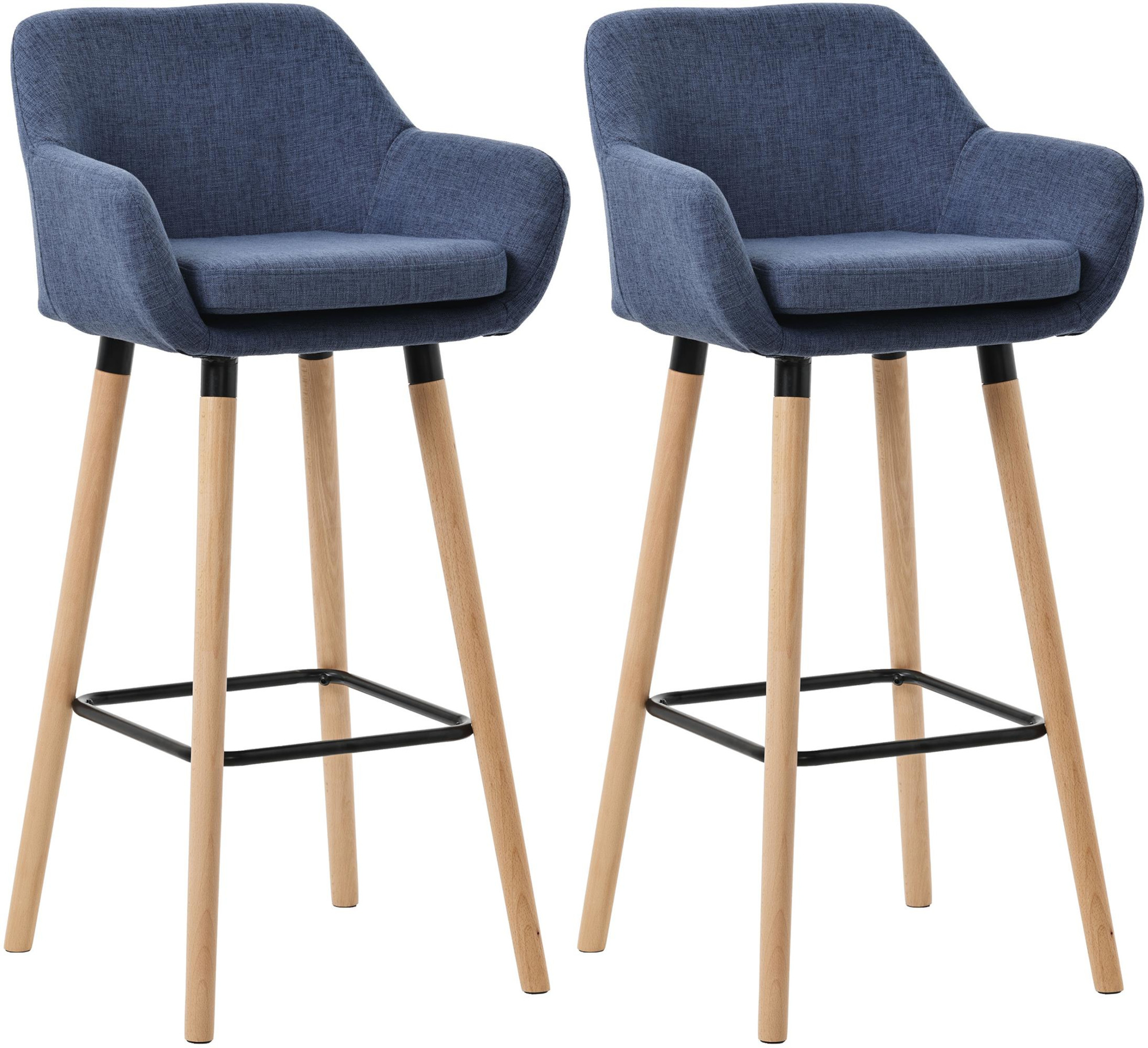 Lot de 2 tabourets de bar Grant en tissu