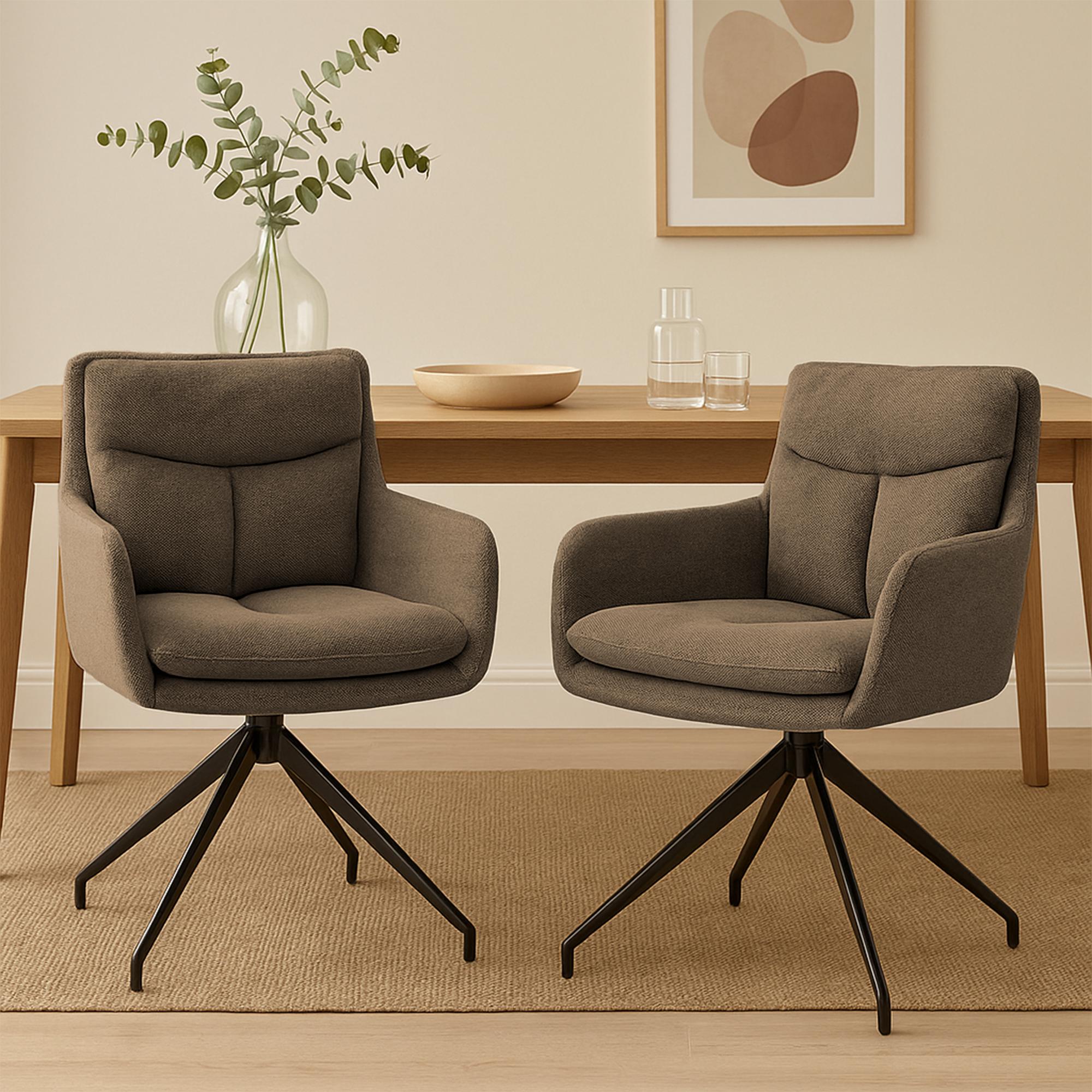 Lot de 2 chaises de salle à manger Somers tissu