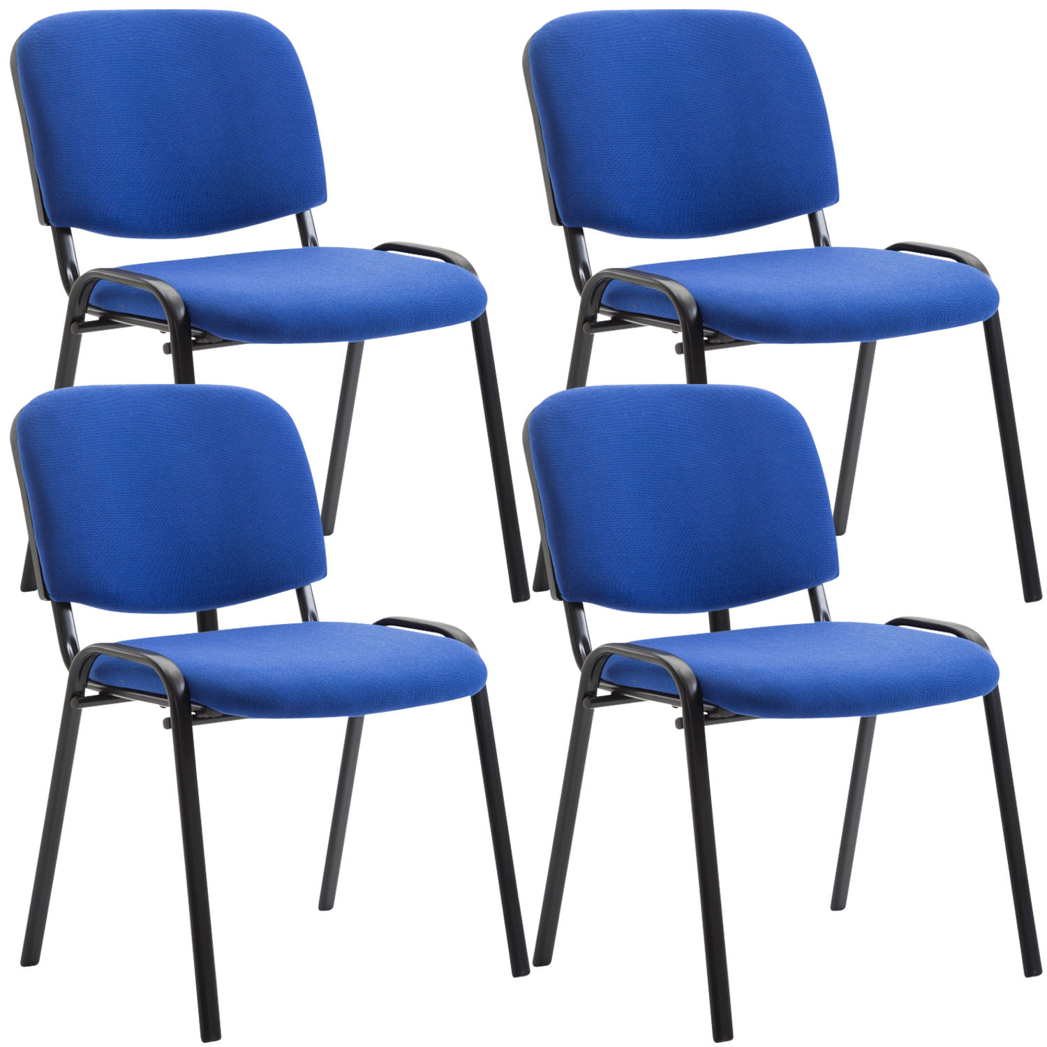 Lot de 4 chaises visiteur Ken en tissu