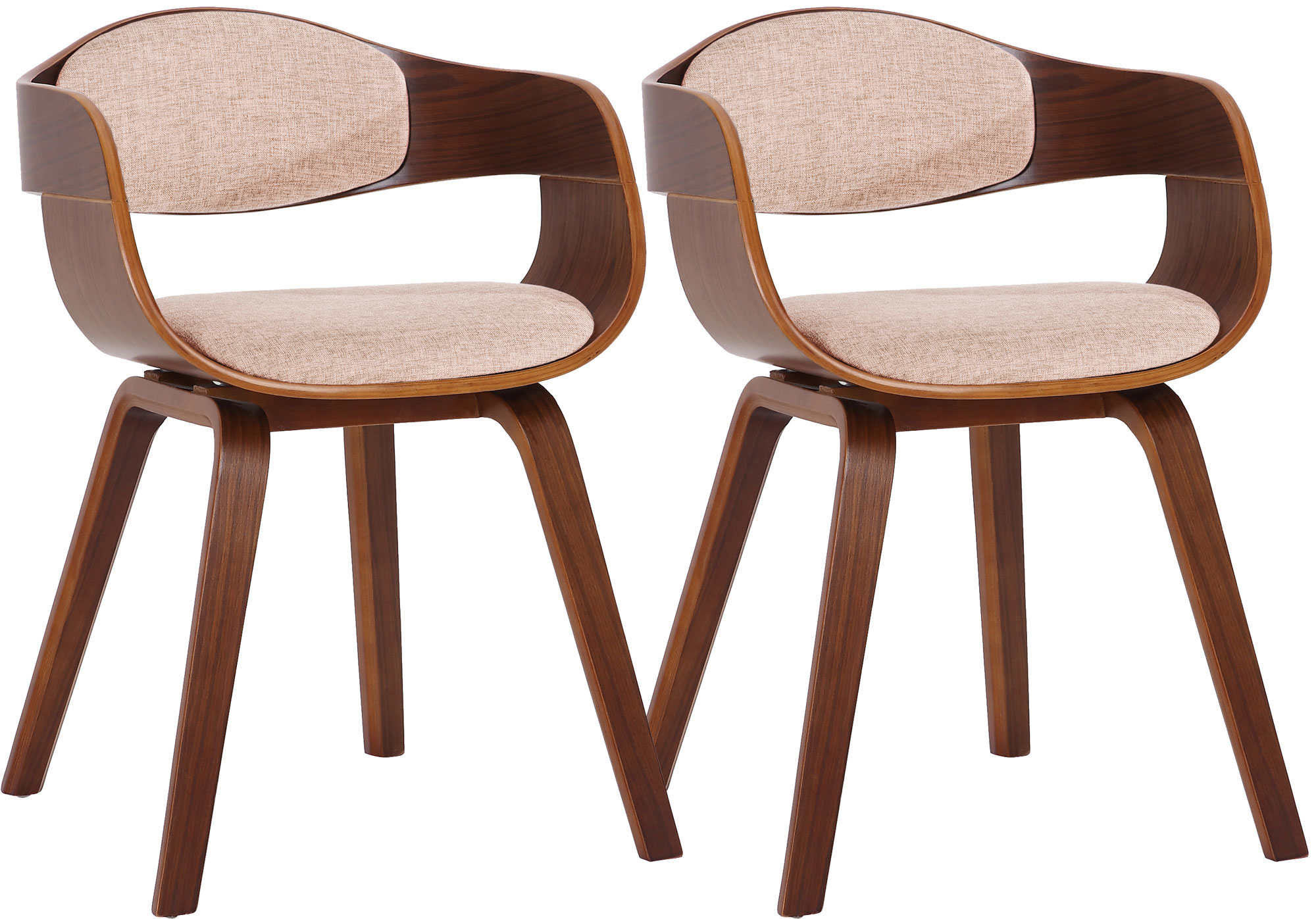 Lot de 2 chaises de salle à manger Kingston en Tissu