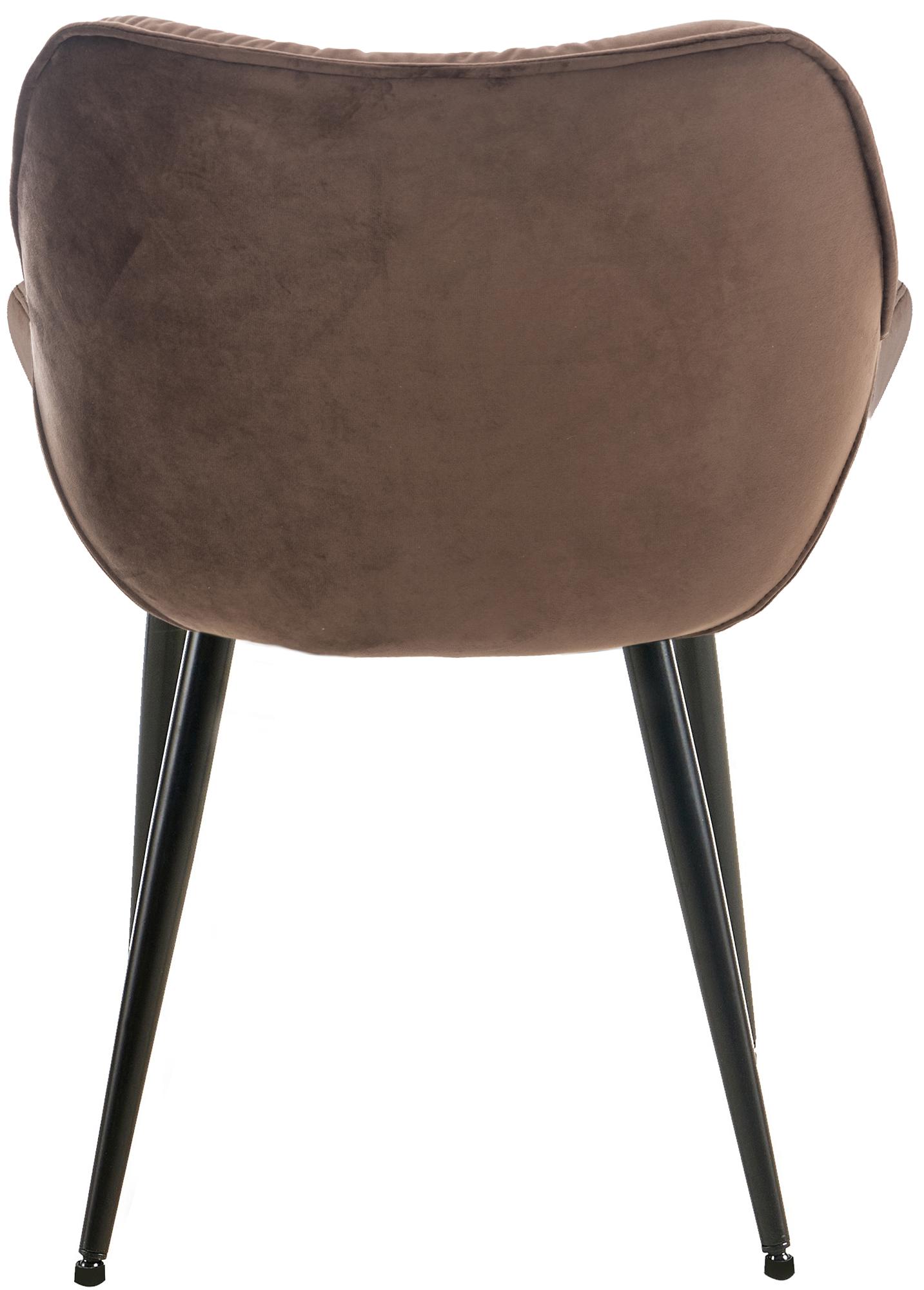 Lot de 4 Chaises de salle à manger Tanna en Velours Piètement en Métal noir