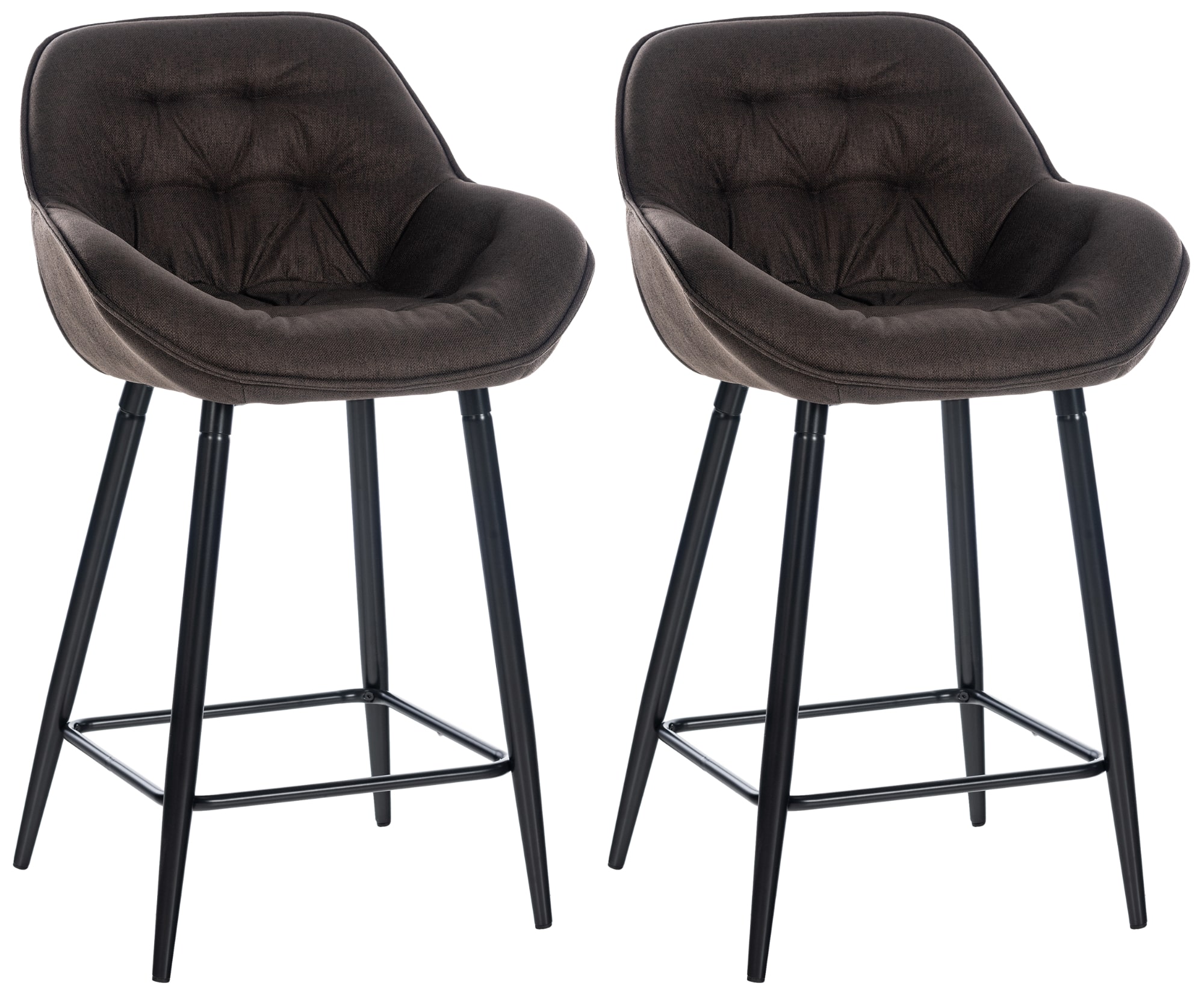 Lot de 2 Tabourets de bar Gibson avec Pieds en Métal