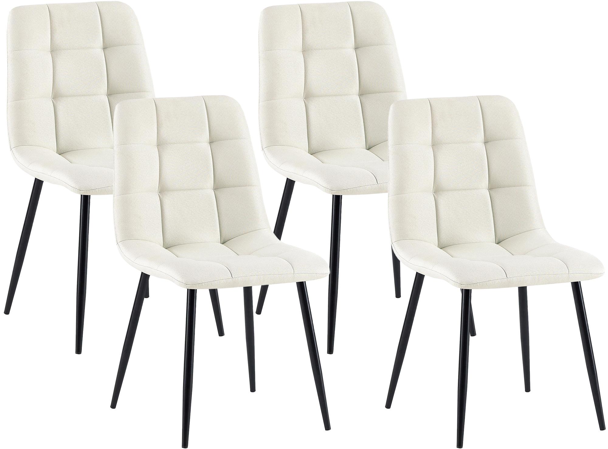 Lot de 4 chaises de salle a manger Antibes en tissu