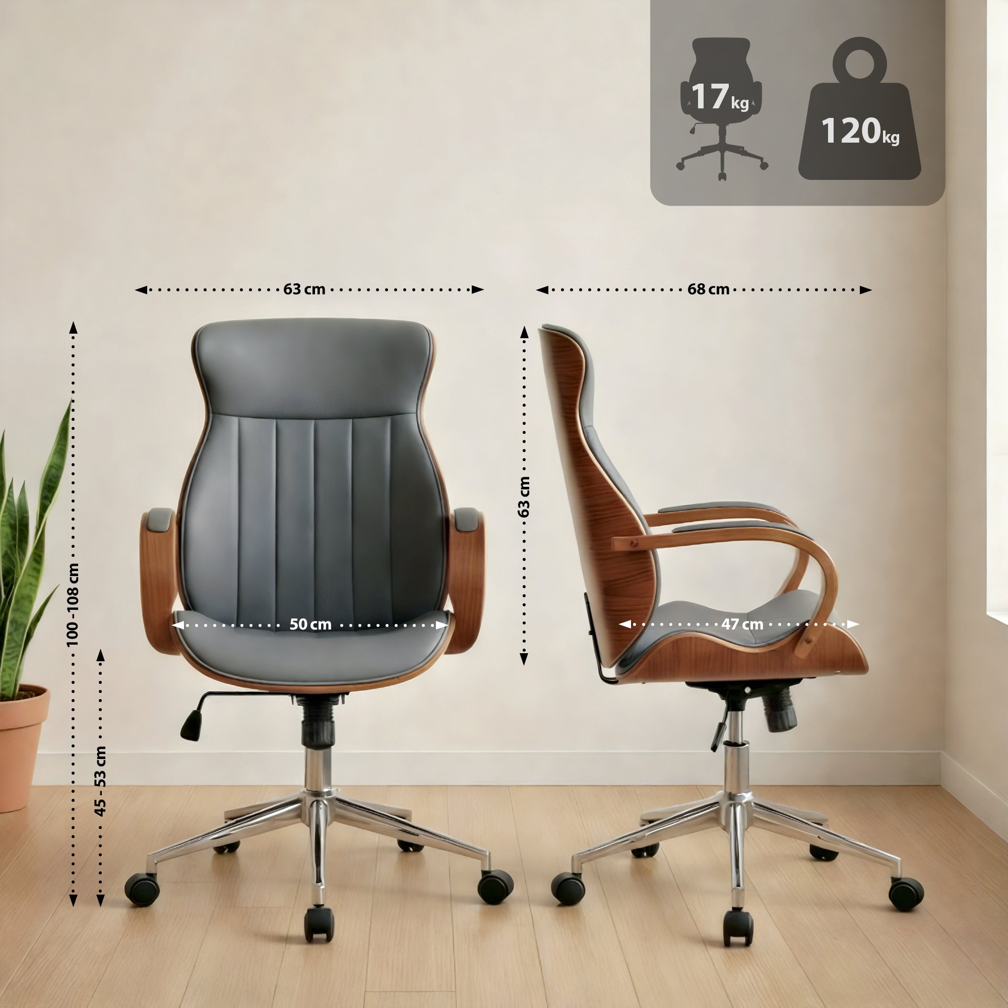 Fauteuil de bureau Melilla en similicuir