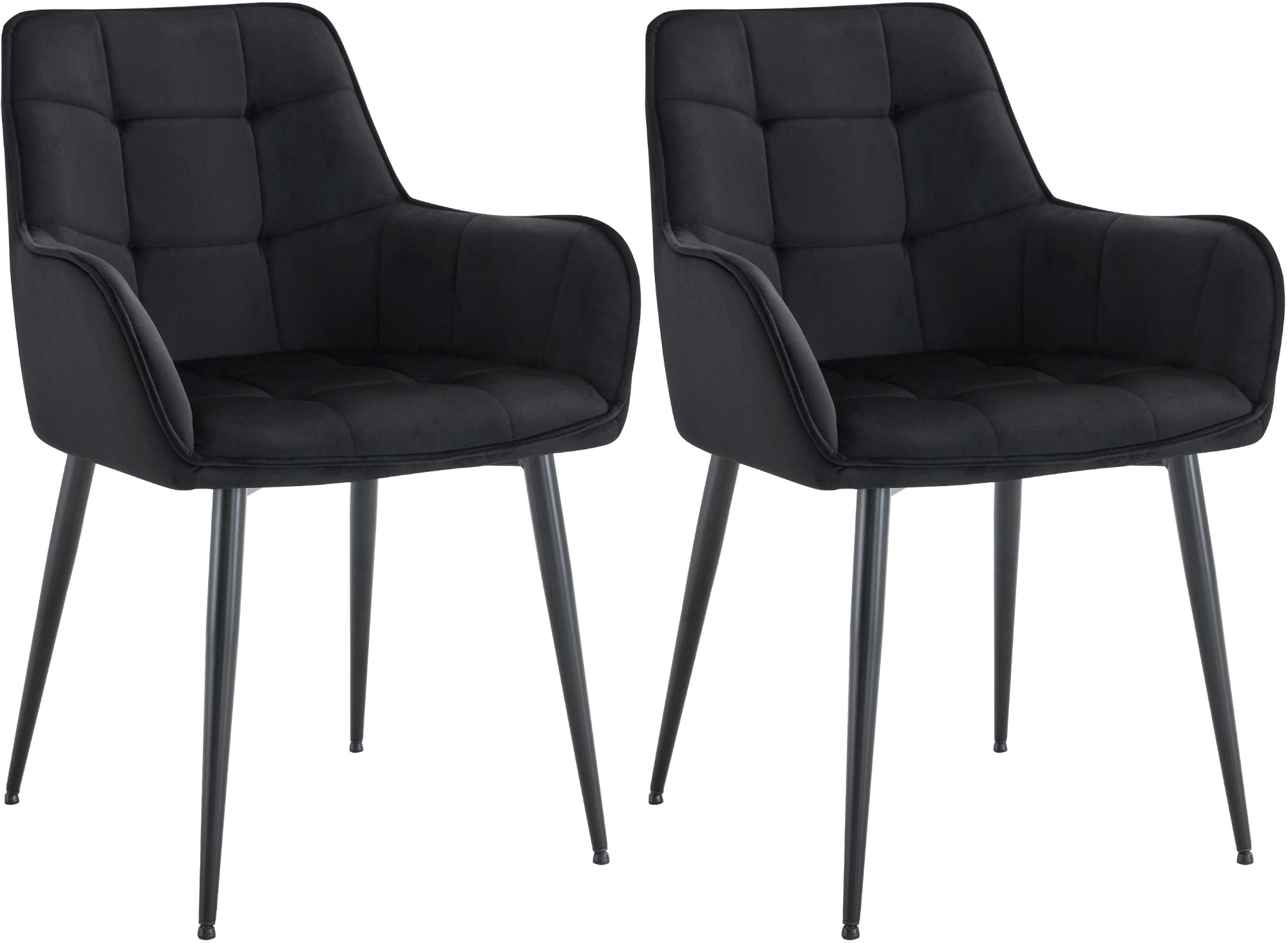 Lot de 2 chaises de salle à manger Ferndale velours
