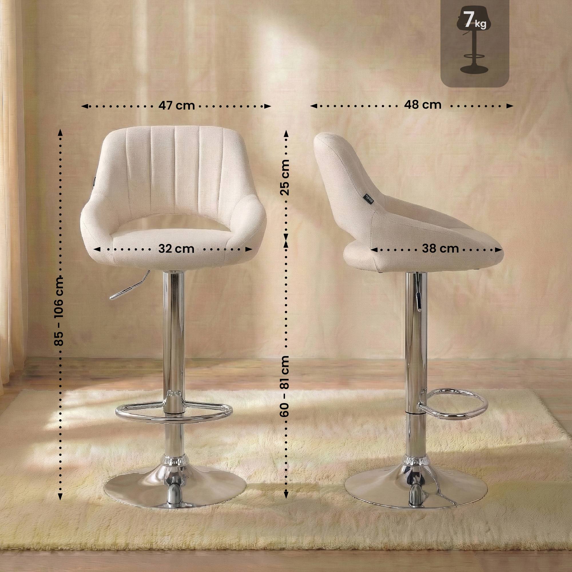 Lot de 2 tabourets de bar Milet en tissu