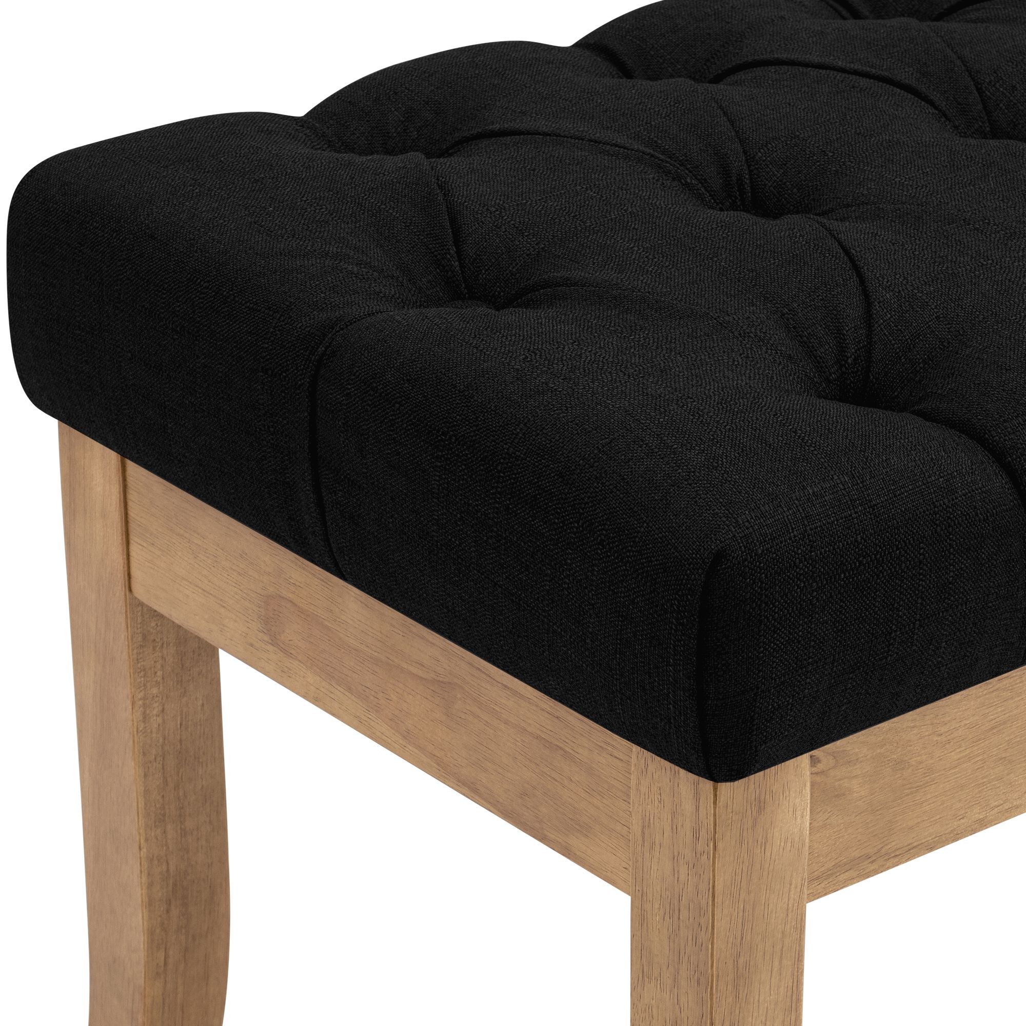 Banquette Ramses en tissu avec piètement en bois clair