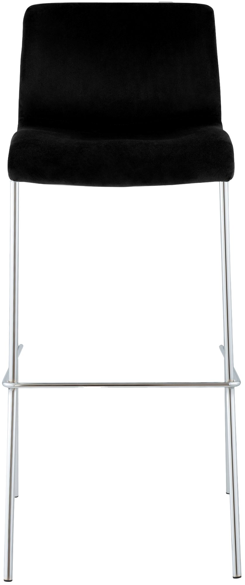 Tabouret de bar Hover velours structure à quatre pieds chromée