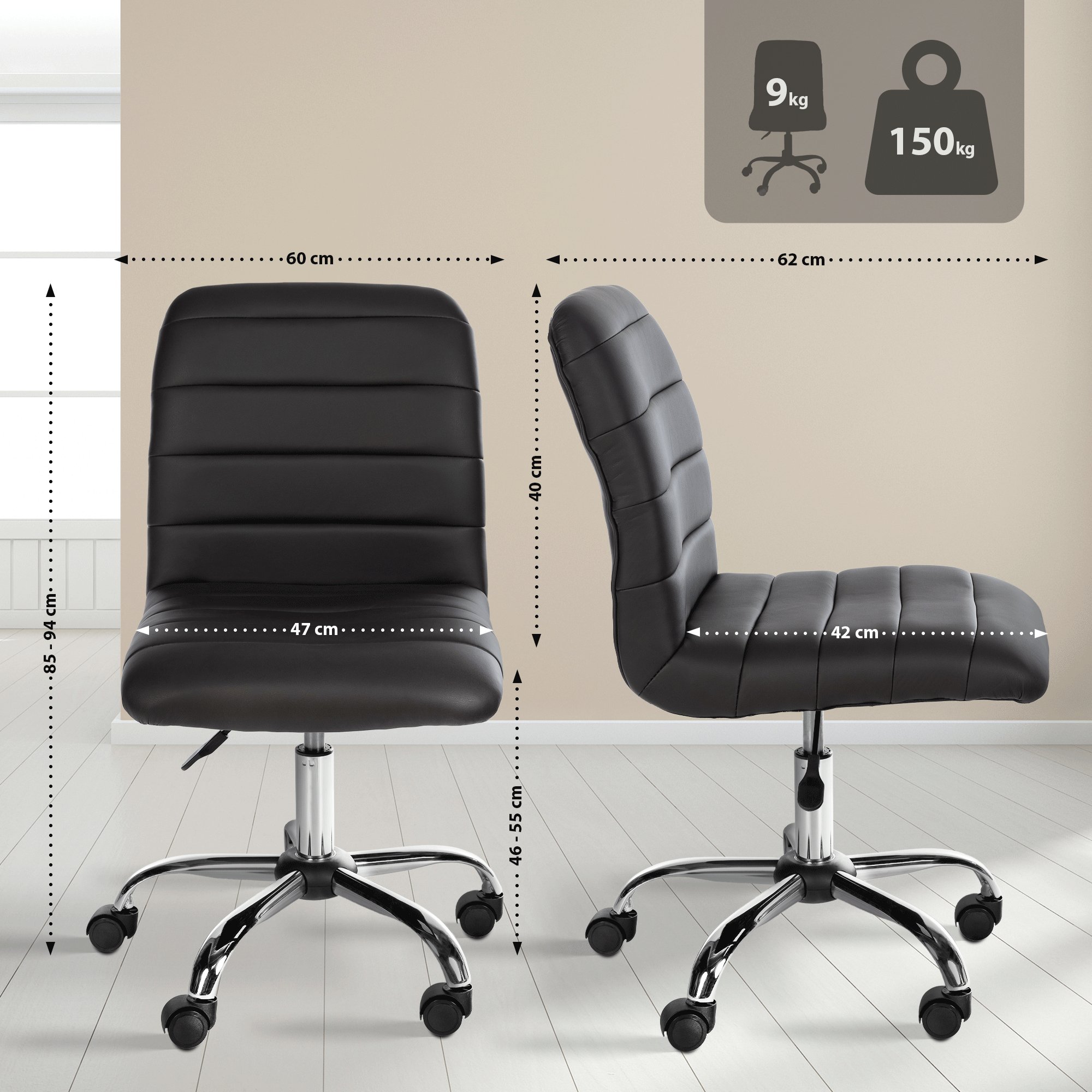 Chaise de bureau Redding similicuir