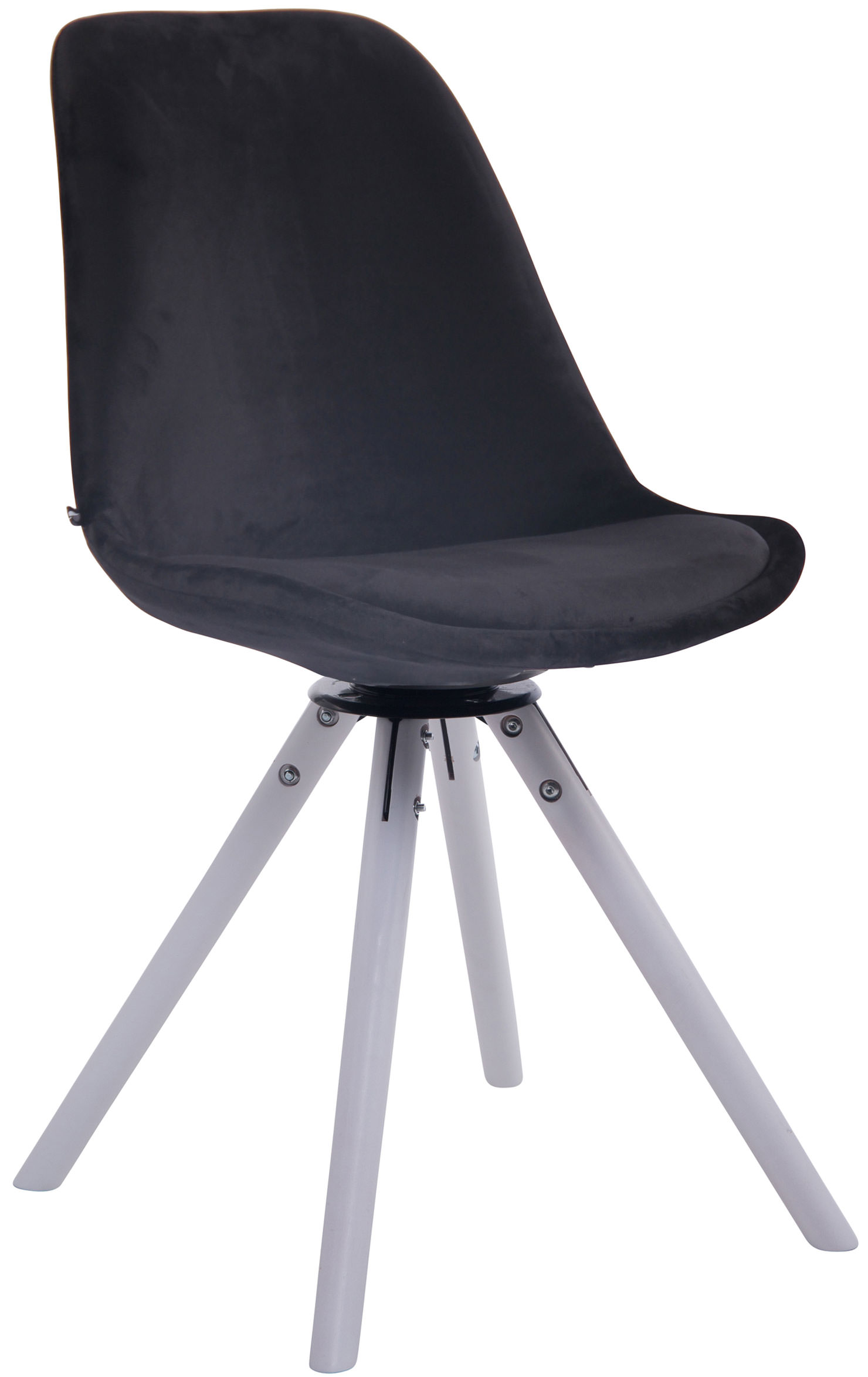 Chaise de salle à manger Troyes Pivotant en velours avec piétement rond