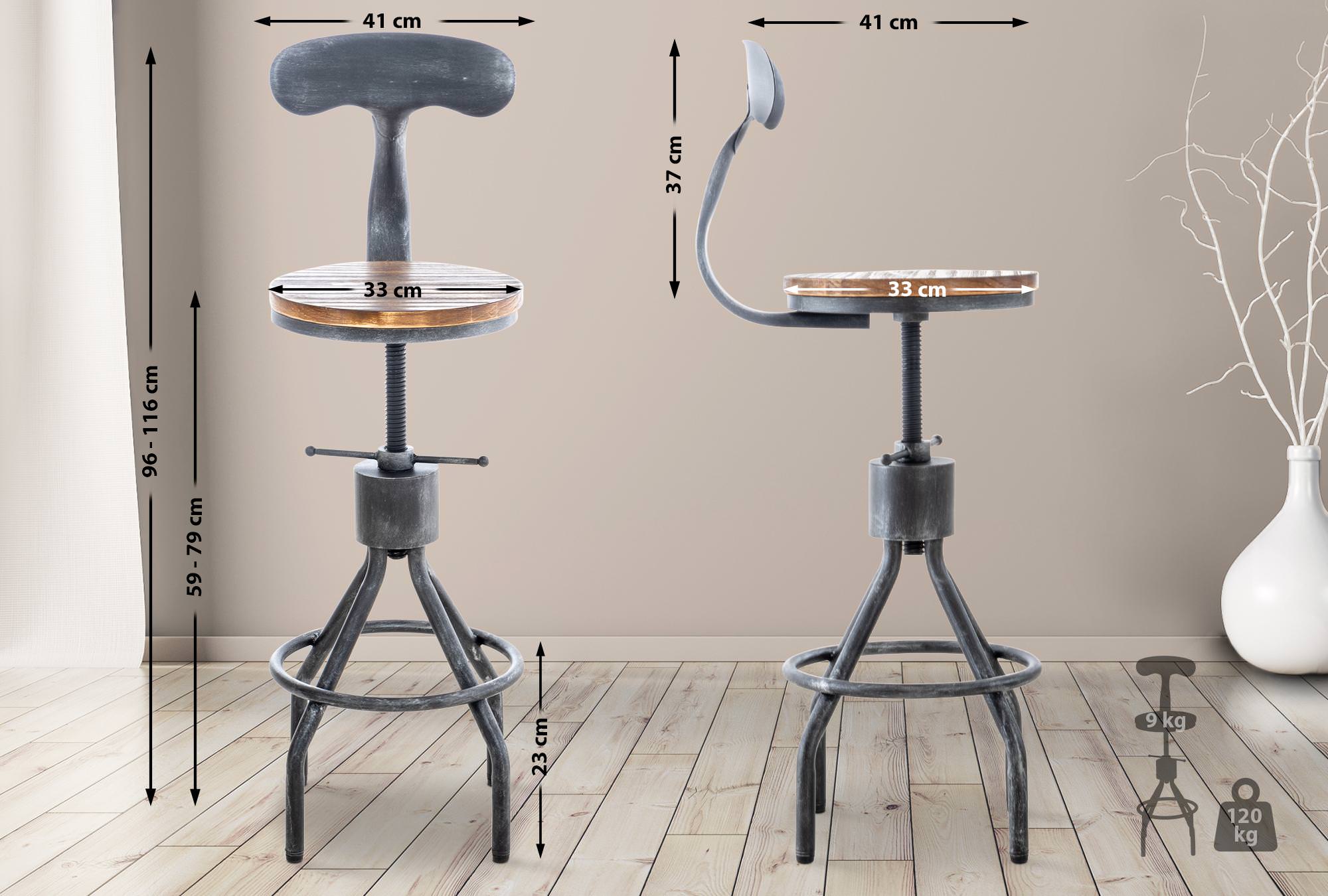 Lot de 2 tabourets de bar Hanam