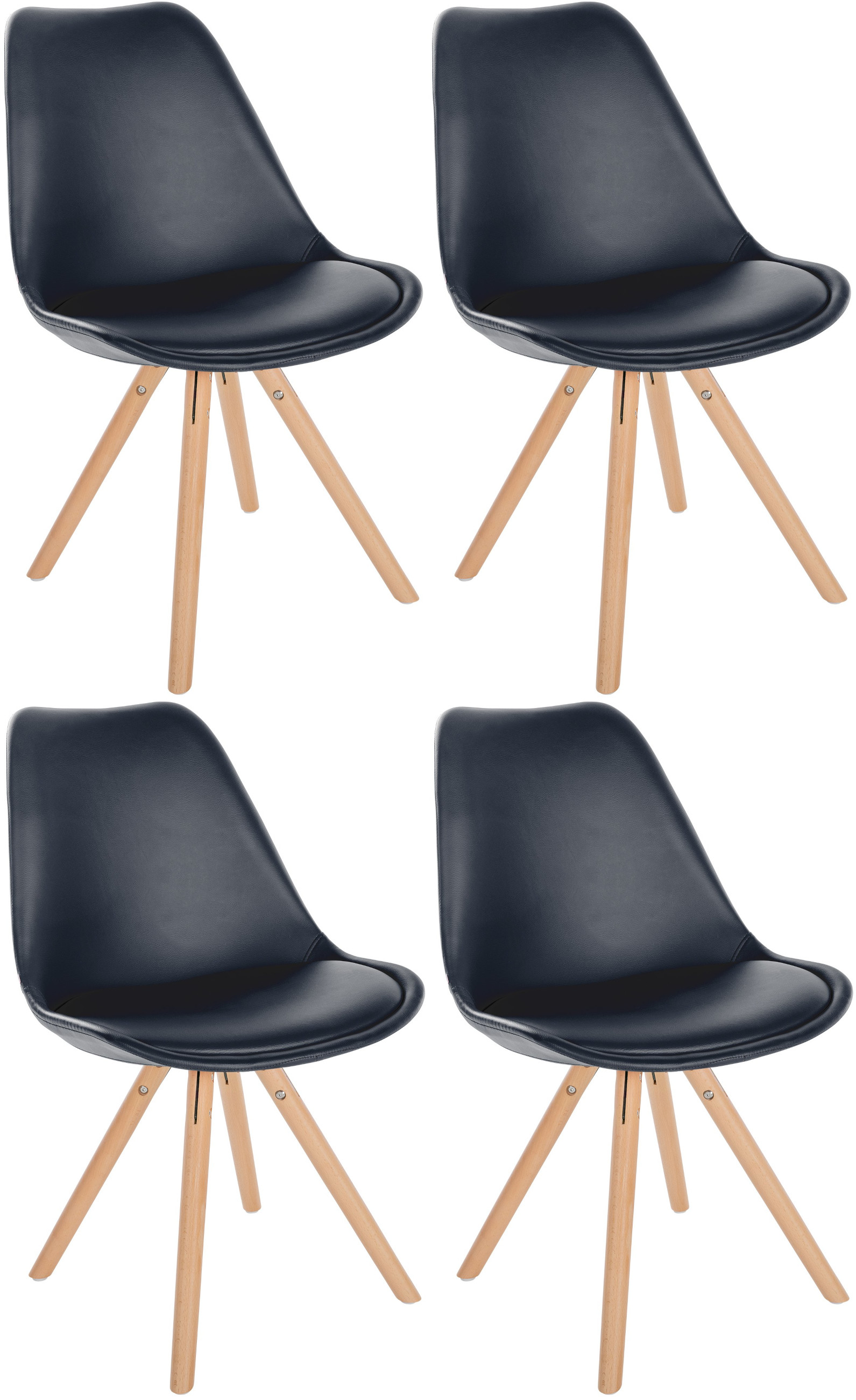 Lot de 4 chaises de salle à manger Sofia en Similicuir