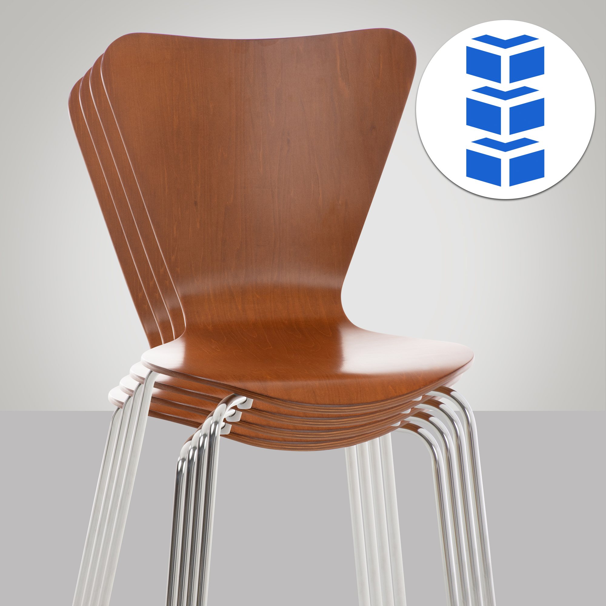 Lot de 4 chaises empilables Calisto