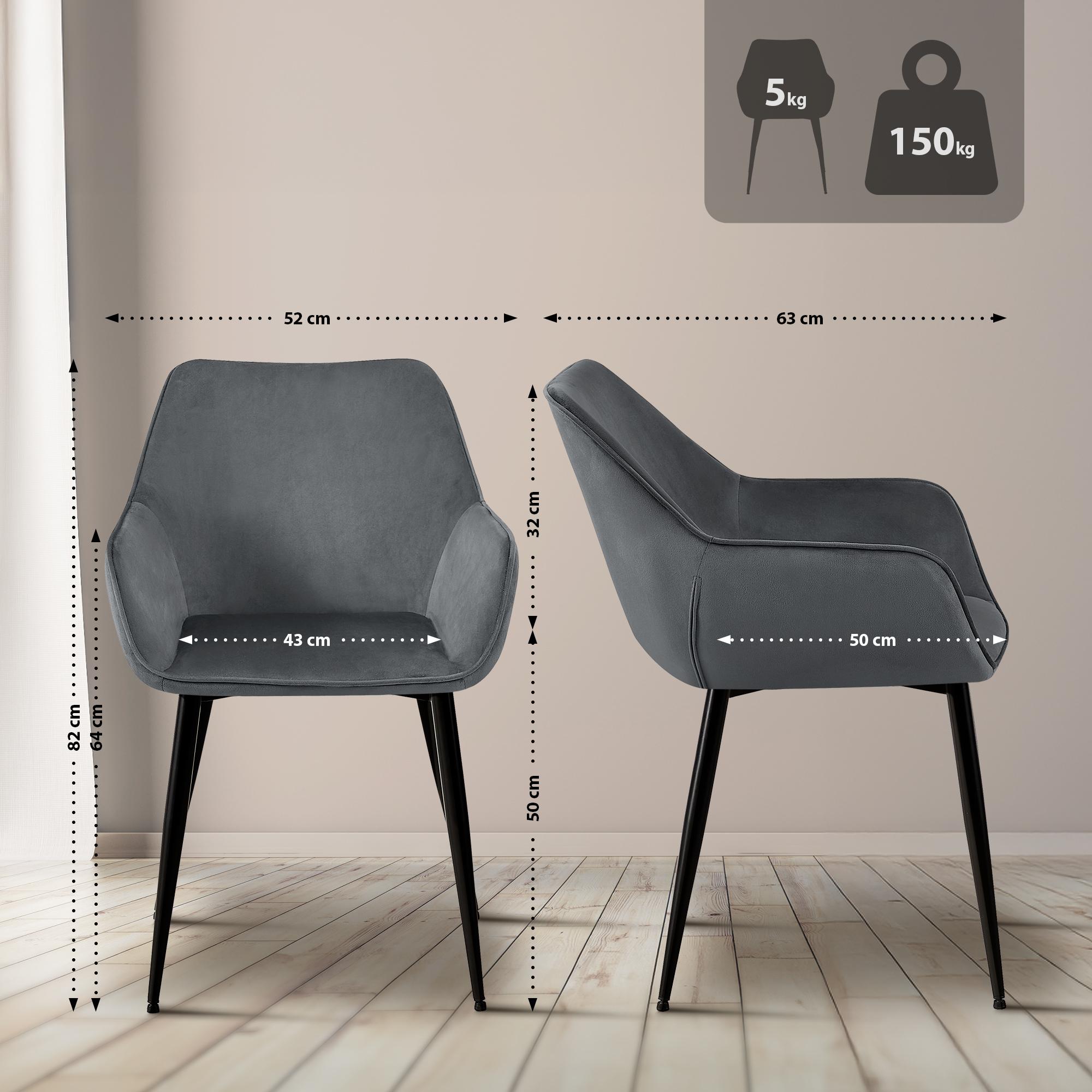 Lot de 2 chaises de salle à manger Luena