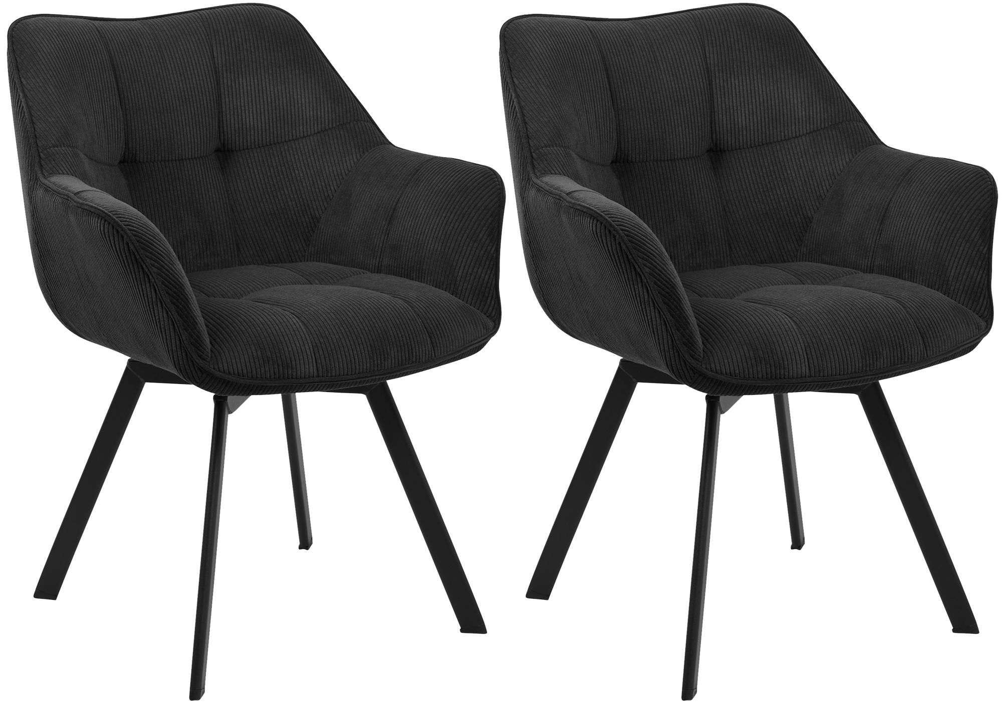Lot de 2 chaises de salle à manger Jordi Cord