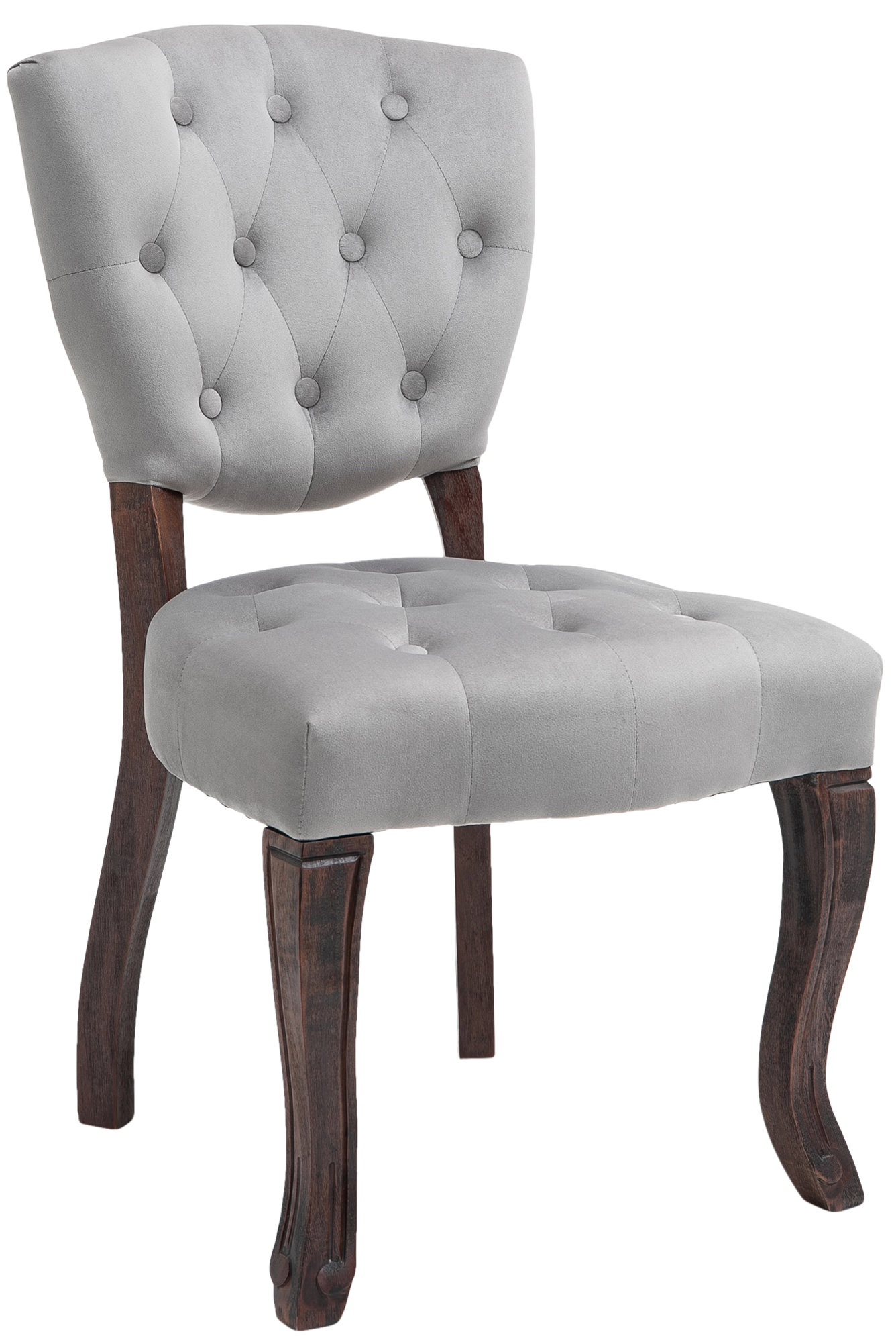 Chaise de salle à manger Elysa en Velours Piètement en bois de caoutchouc