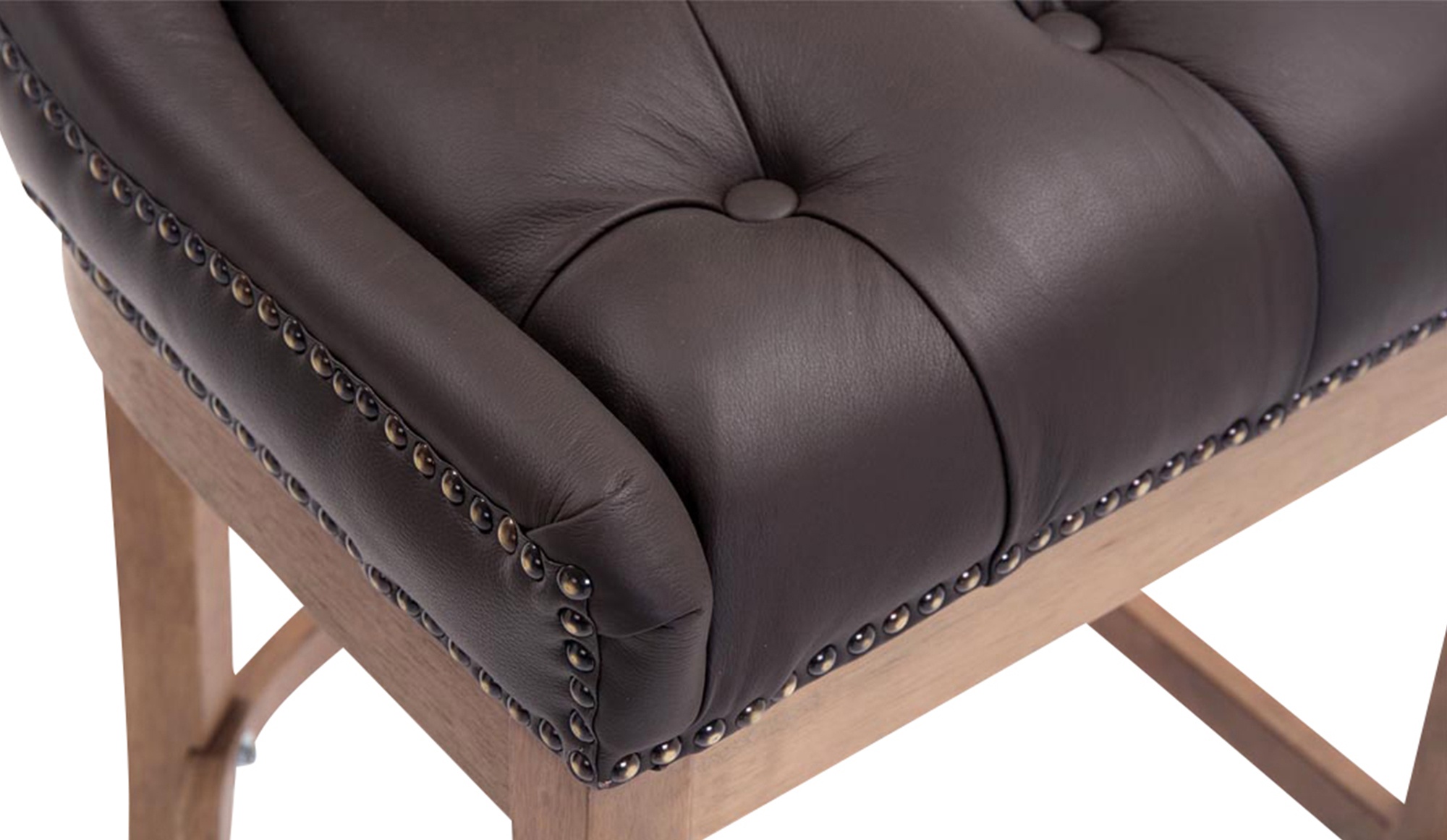 Tabouret de bar Lakewood antique-clair cuir véritable