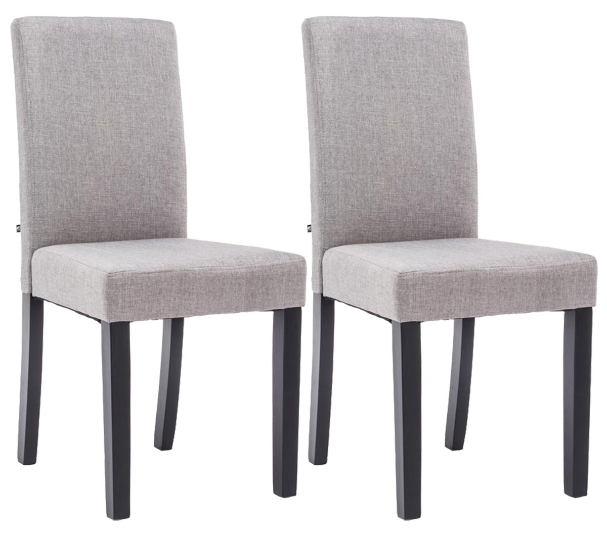 Lot de 2 Chaises de salle à manger Ina Tissu avec pieds en Bois