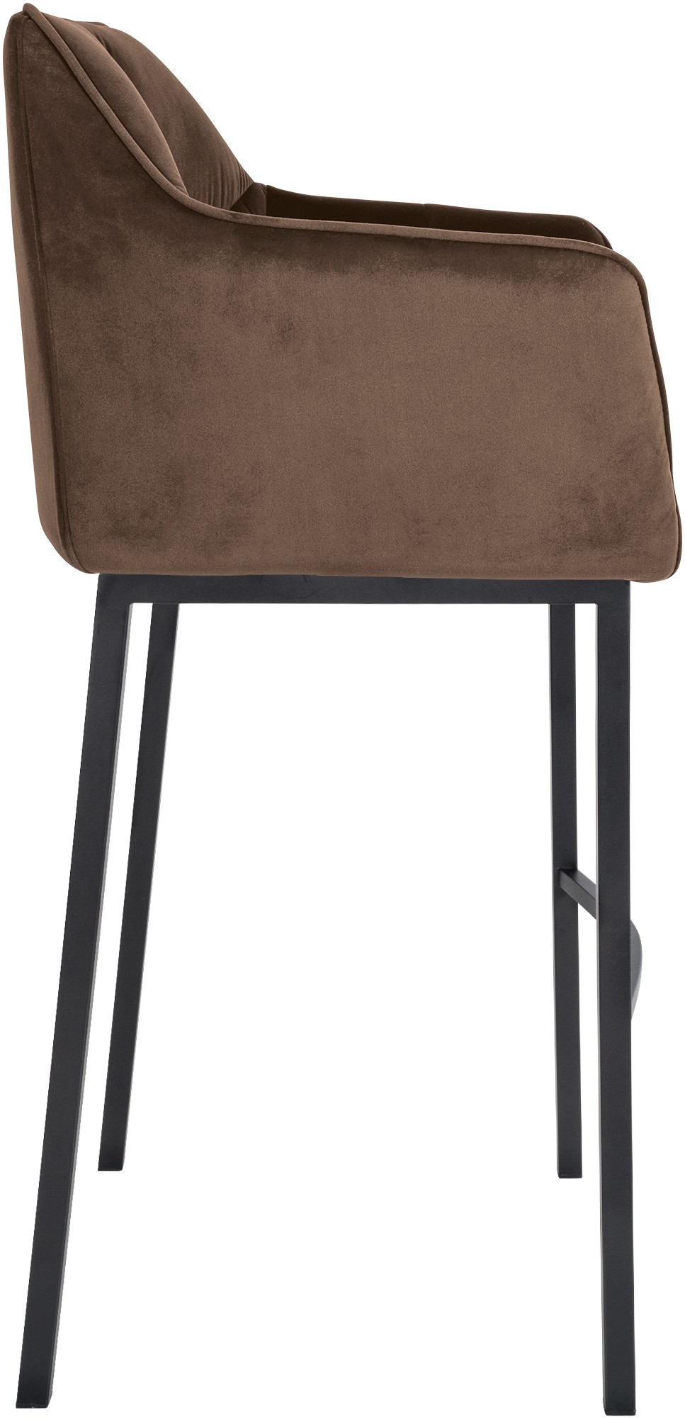 Lot de 2 tabourets de bar Damaso en velours avec piètement à quatre pieds