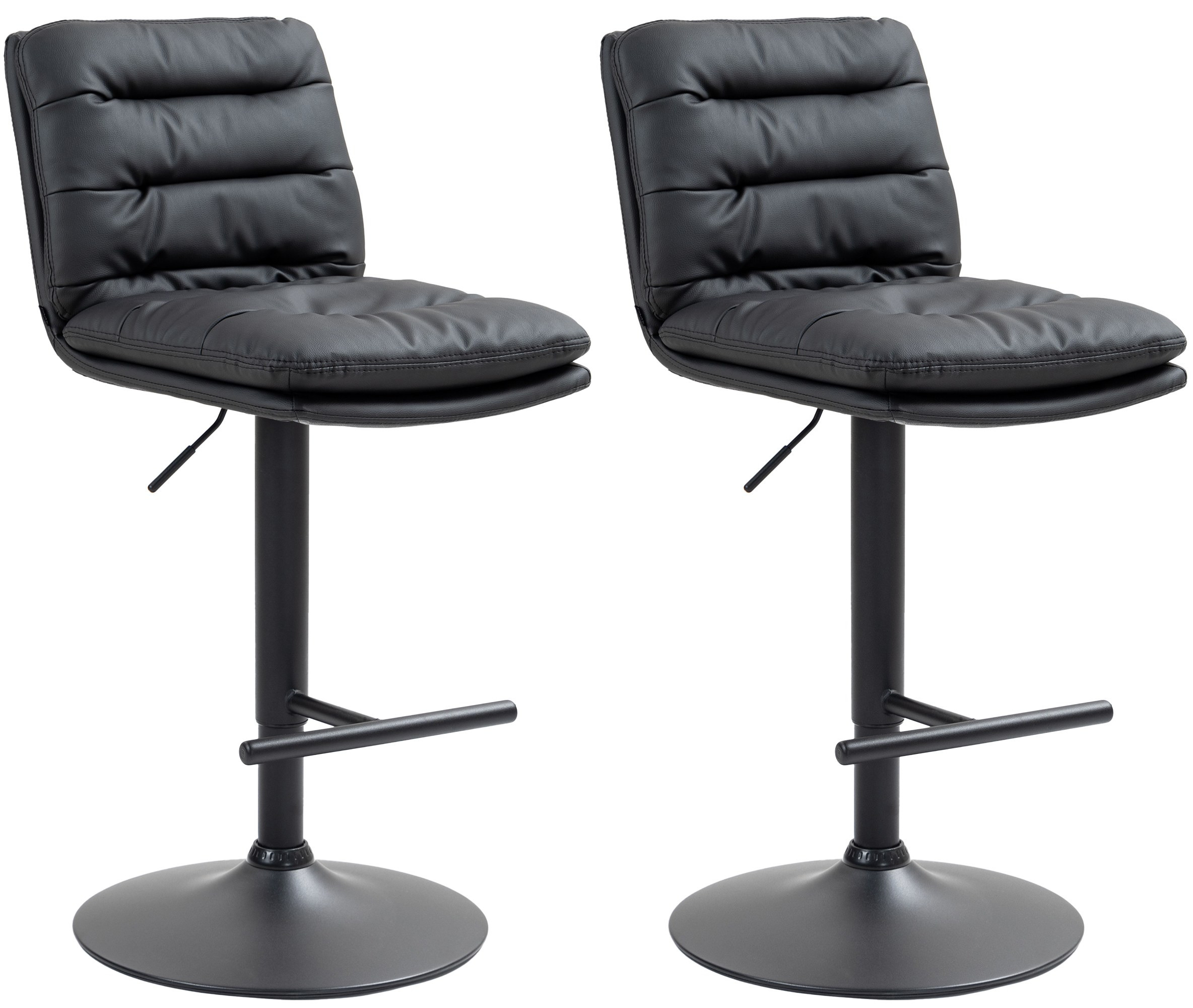 Lot de 2 tabourets de bar Damar en similicuir